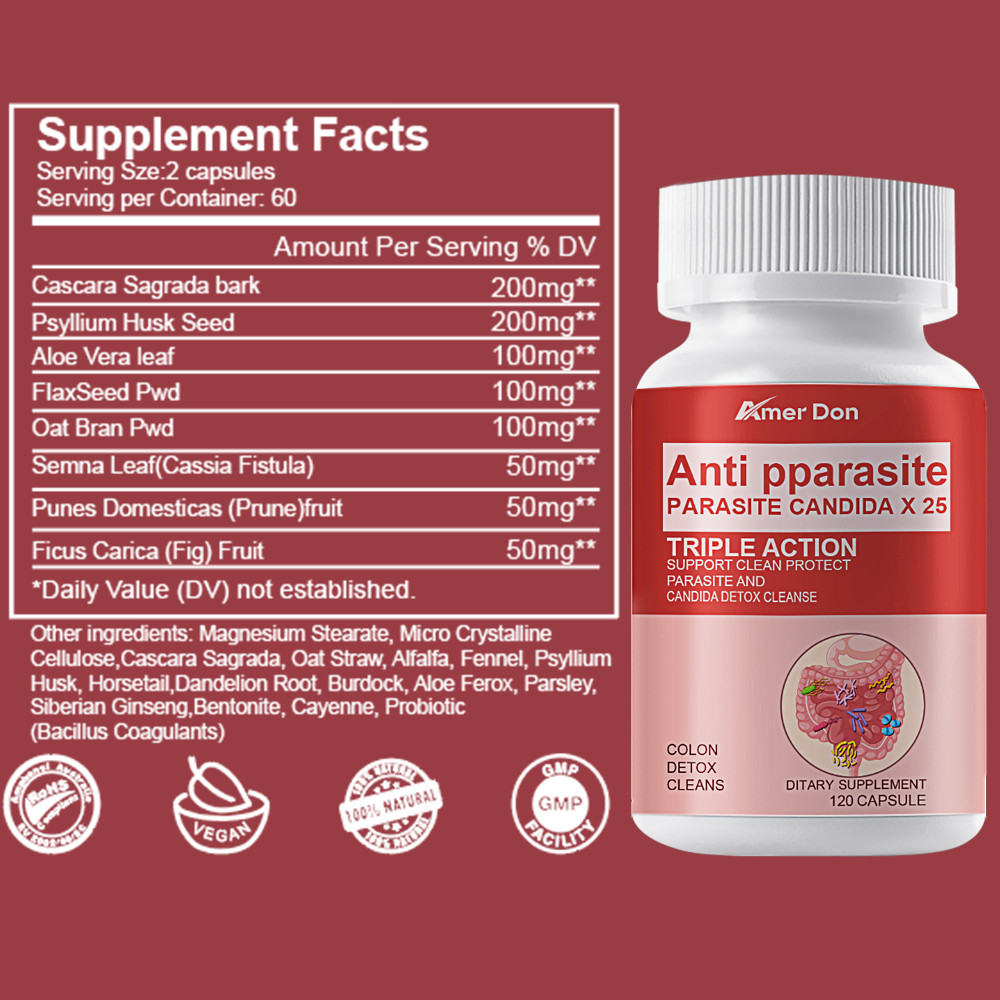 Parasite Cleanse DETOX Liver Colon Yeast Killer Pills All Natural Detox Candida