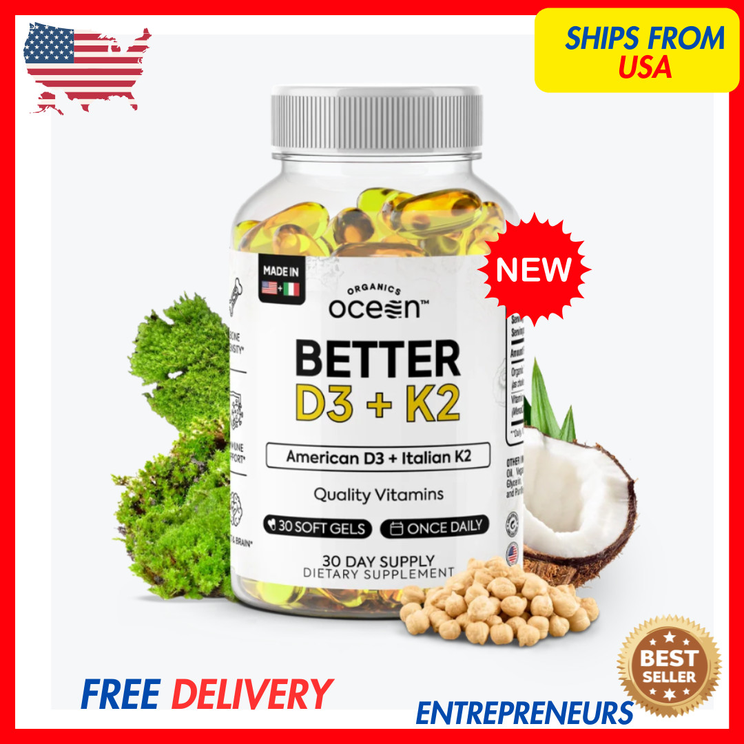 Organics Ocean Better D3 + K2 Organic Vegan Supplement 30 Softgels
