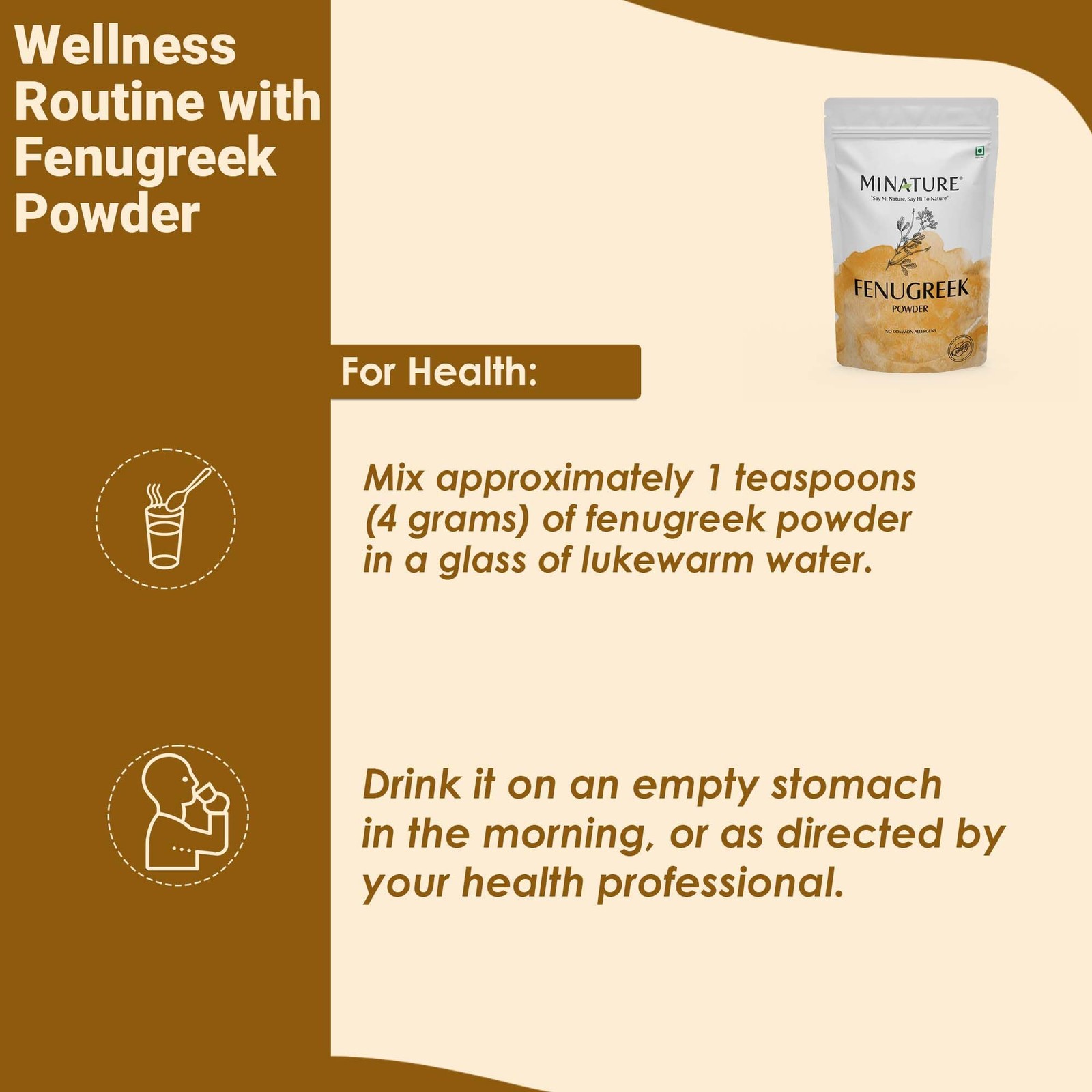 Mi Nature Fenugreek Powder – 100% Natural Trigonella 8 Ounce (Pack of 1)