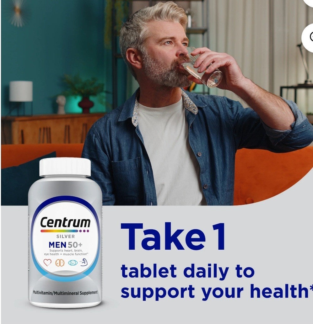 Centrum Silver Men 50+ Complete Multivitamin Multimineral 100 Tablets