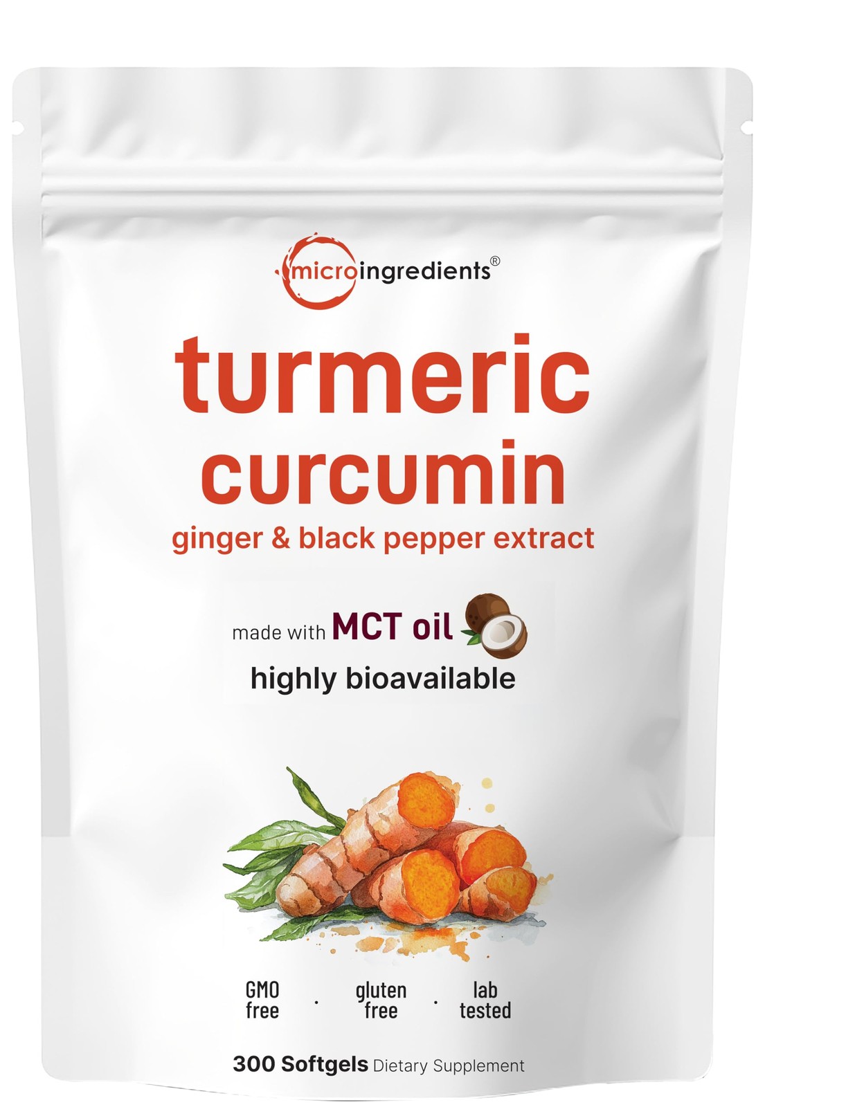 Micro Ingredients Turmeric Curcumin Supplement with 300 Count (Pack of 1)