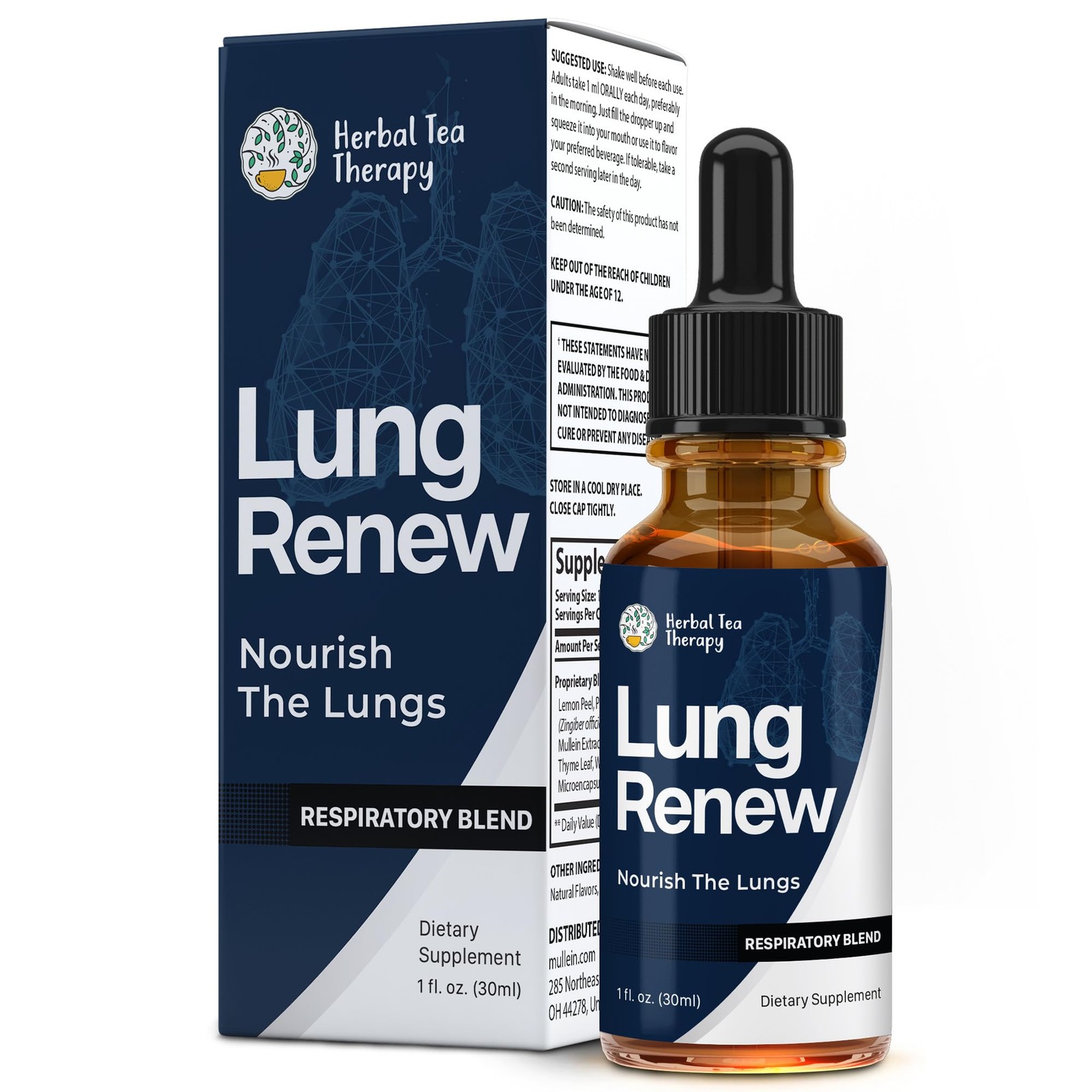 Herbal Tea Therapy Lung Renew Mullein Drops for Lungs (1 1 Fl Oz (Pack of 1)