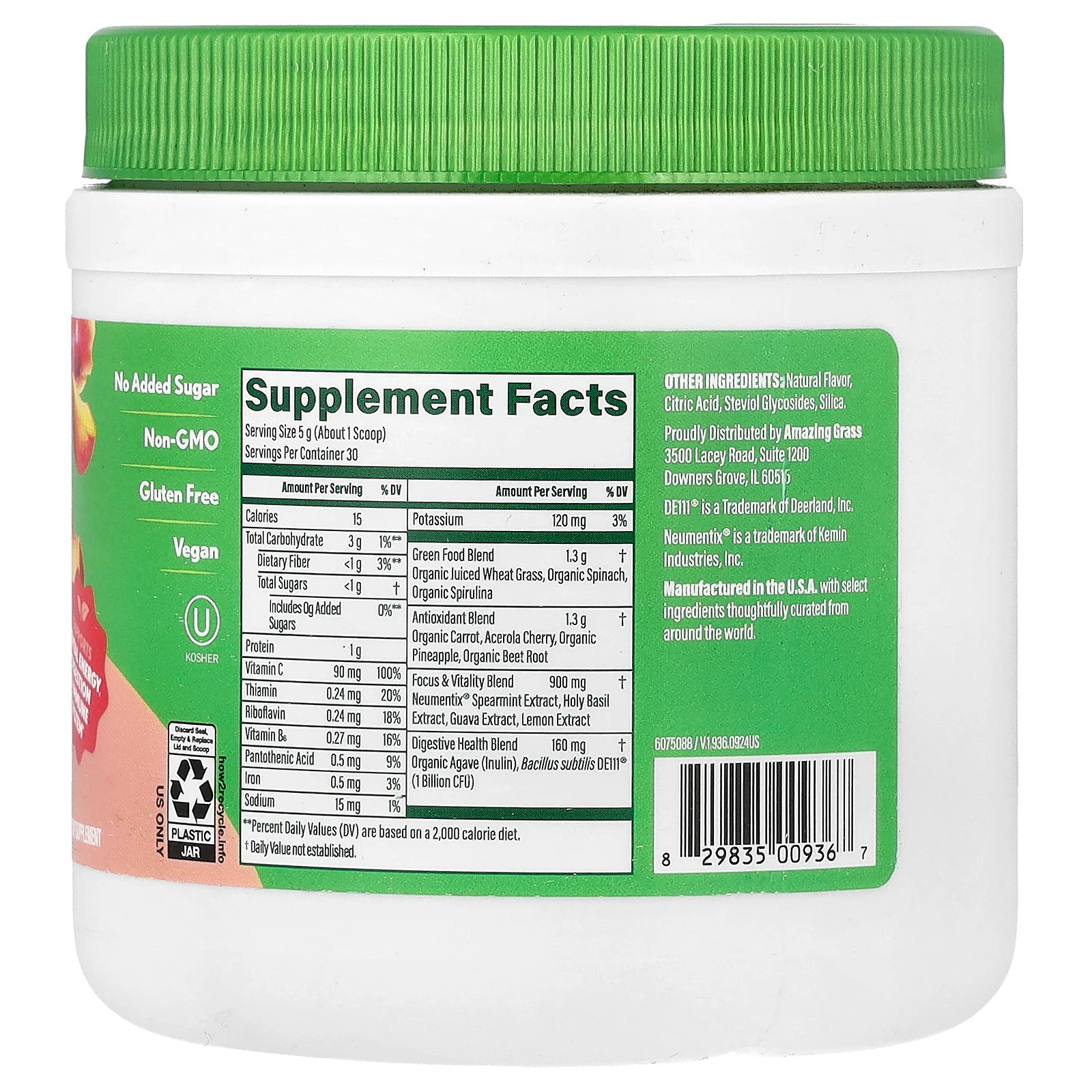 Sweet Greens, Peach Hibiscus, 5.29 oz (150 g)