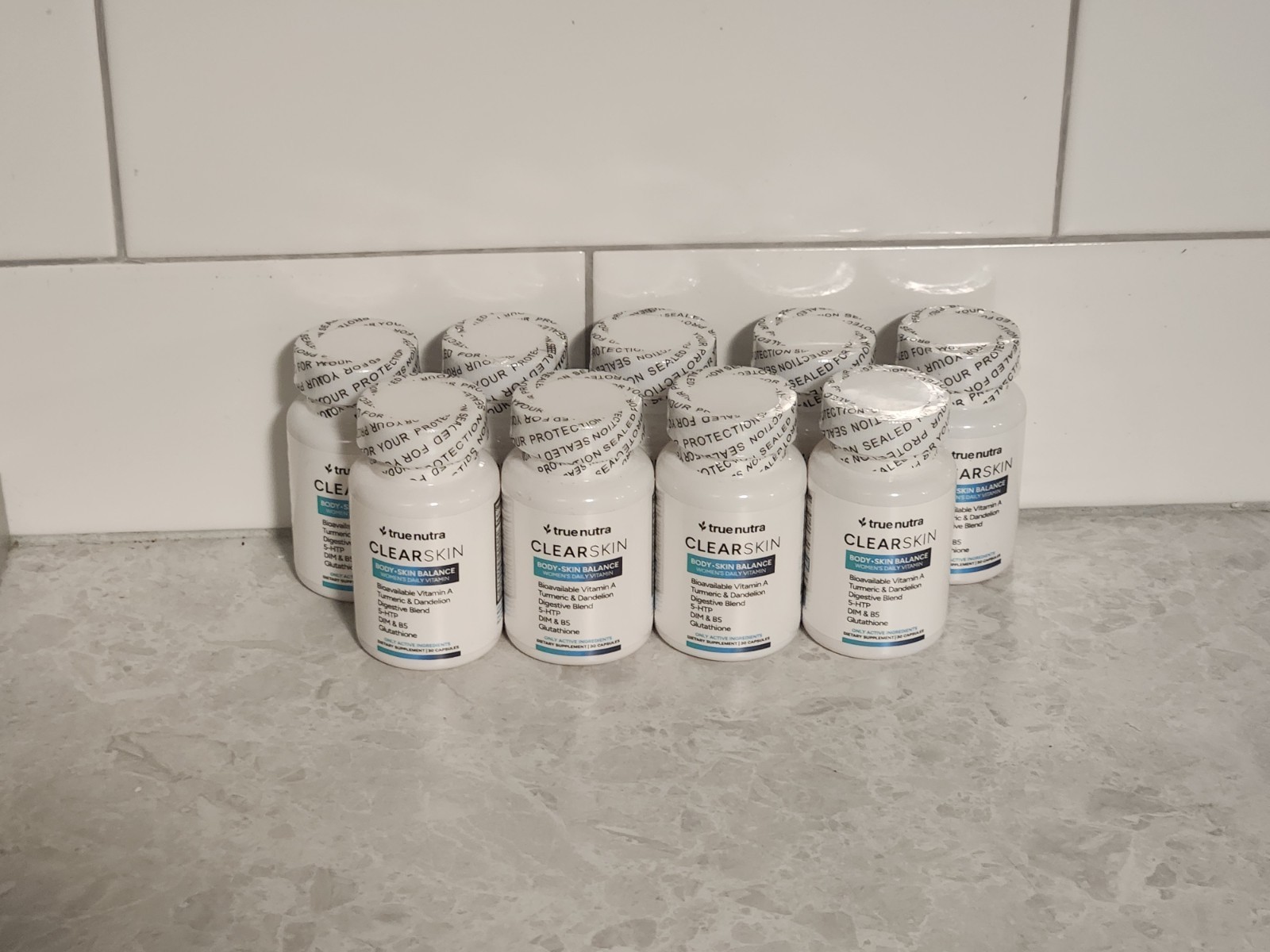 True Nutra ClearSkin Women’s Daily Vitamin Supplement Clear Skin Lot of 9 Sealed