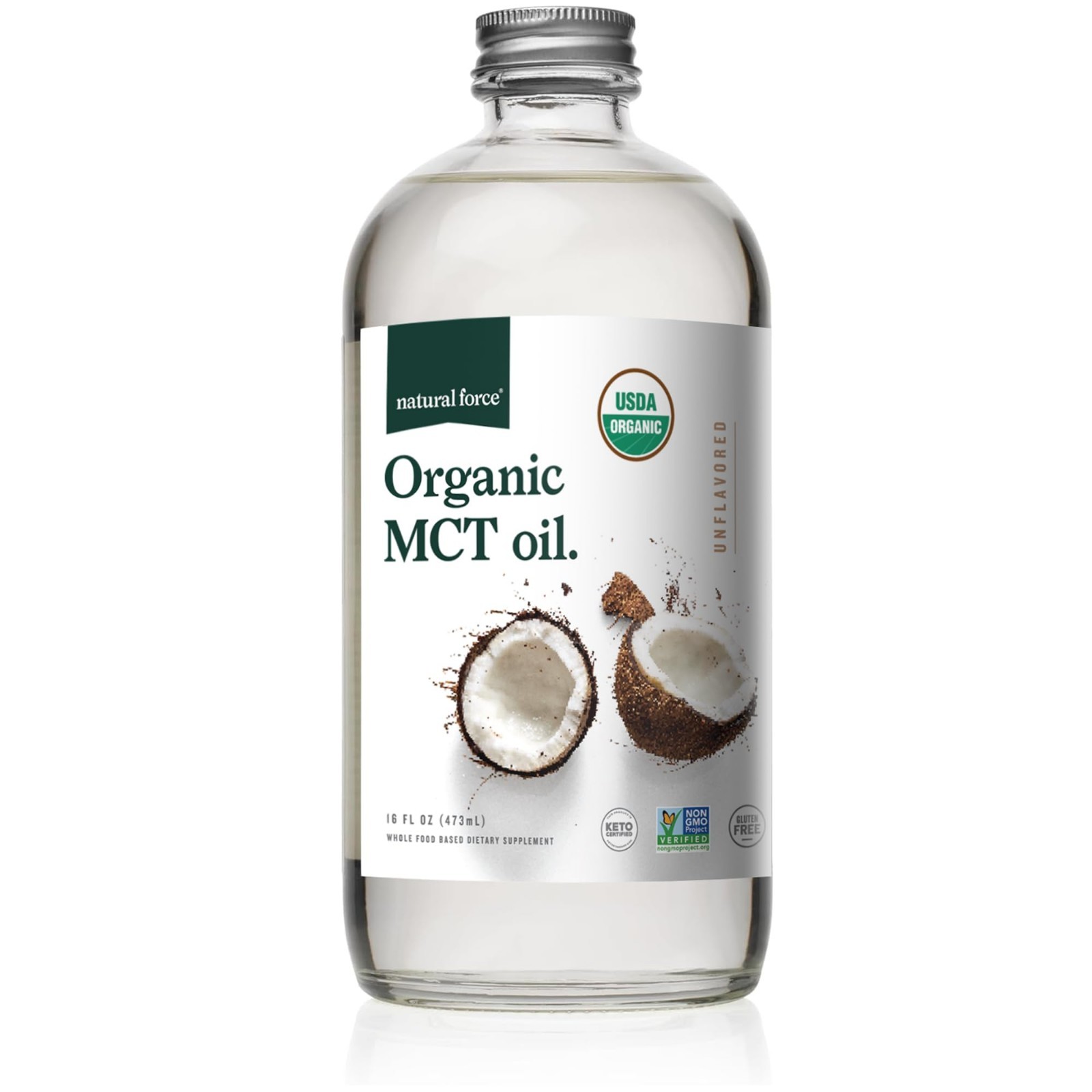 Organic MCT Oil – 100% Virgin Coconut Oil, Keto, Paleo, Vegan, Non-GMO, 16 oz