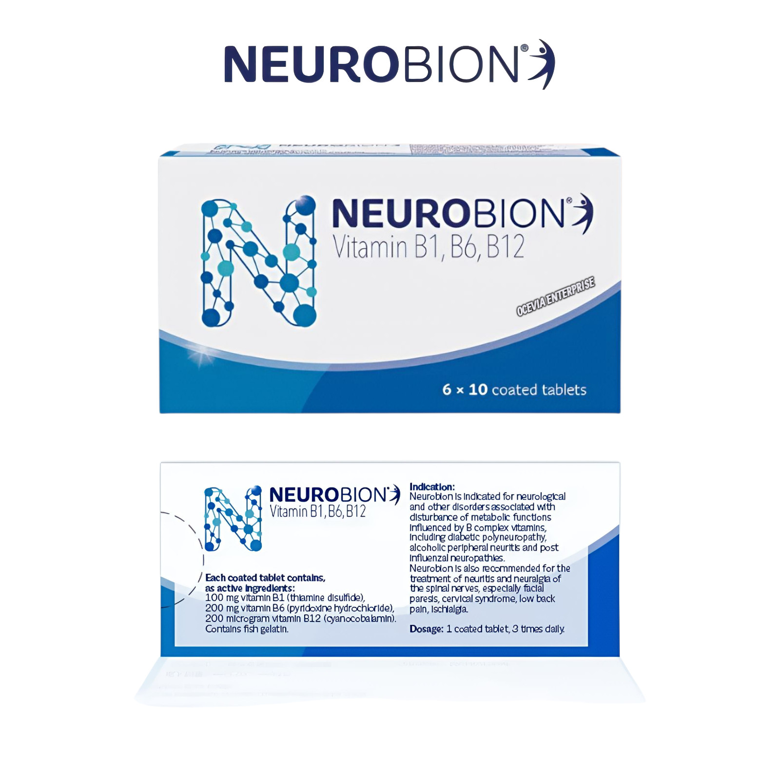 Neurobion Vitamin B1 B6 B12 Supplement 60 Tablets B-Complex Daily Nutrition Pack