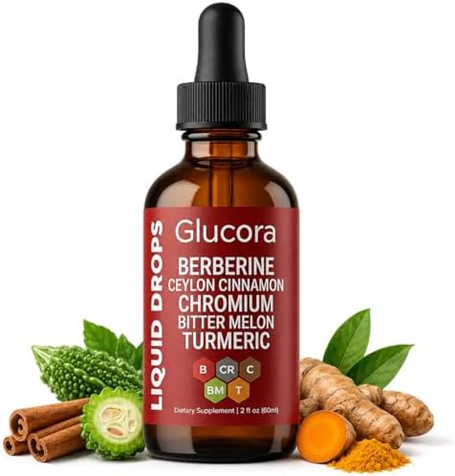 Glucora Berberina Liquida,Glucora Ceylon Cinnamon 2 Fl Oz (Pack of 1), 1pcs