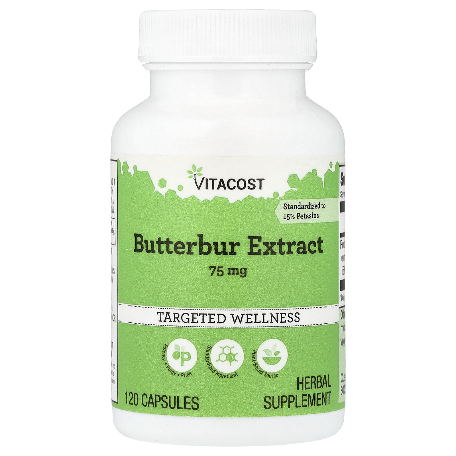 Butterbur Extract, 75 mg, 120 Capsules