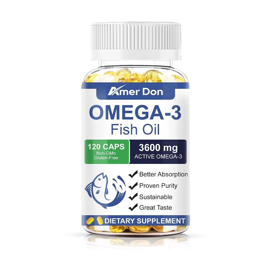 Omega 3 Fish Oil 3600mg 3x Strength EPA & DHA, Highest Potency, 120 Softgels