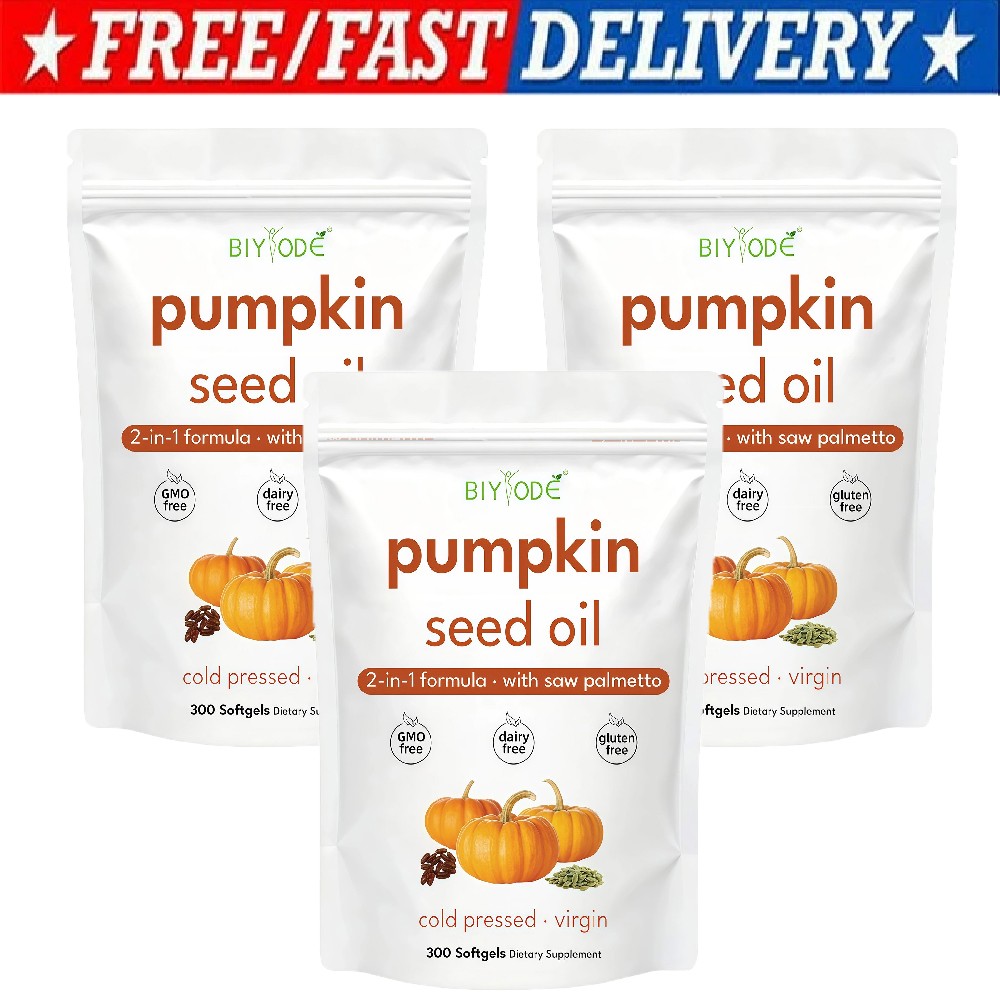 Pumpkin Seed Oil with Saw Palmetto 300 Softgels | Cold Pressed, organic Virgi…
