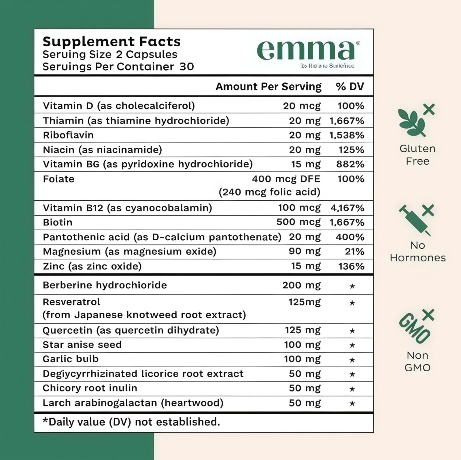 3 Gut Emma Gut Health Supplement 180 Capsules for Bloating Relief & Leaky
