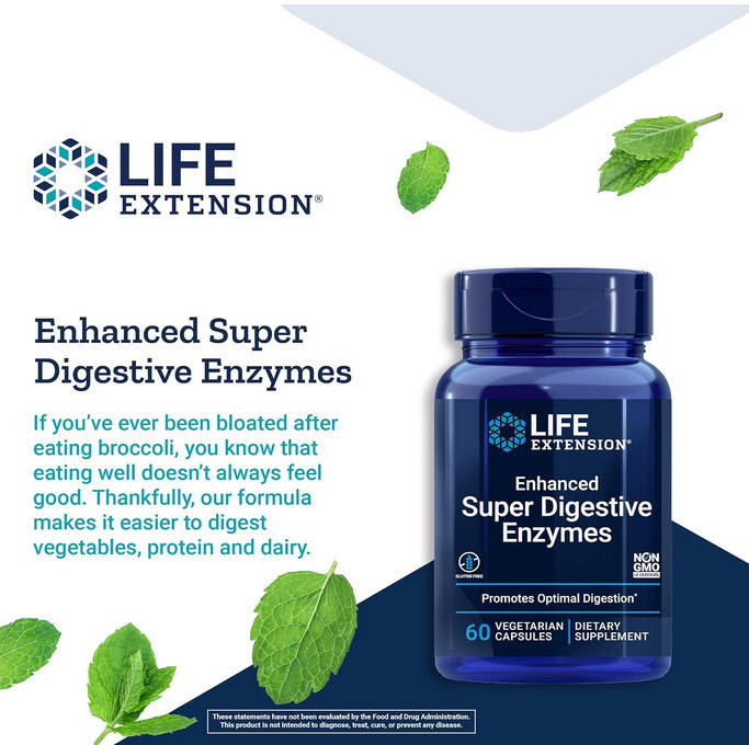 ENHANCED SUPER DIGESTIVE ENZYMES 2 BOTTLES 120 Capsule LIFE EXTENSION