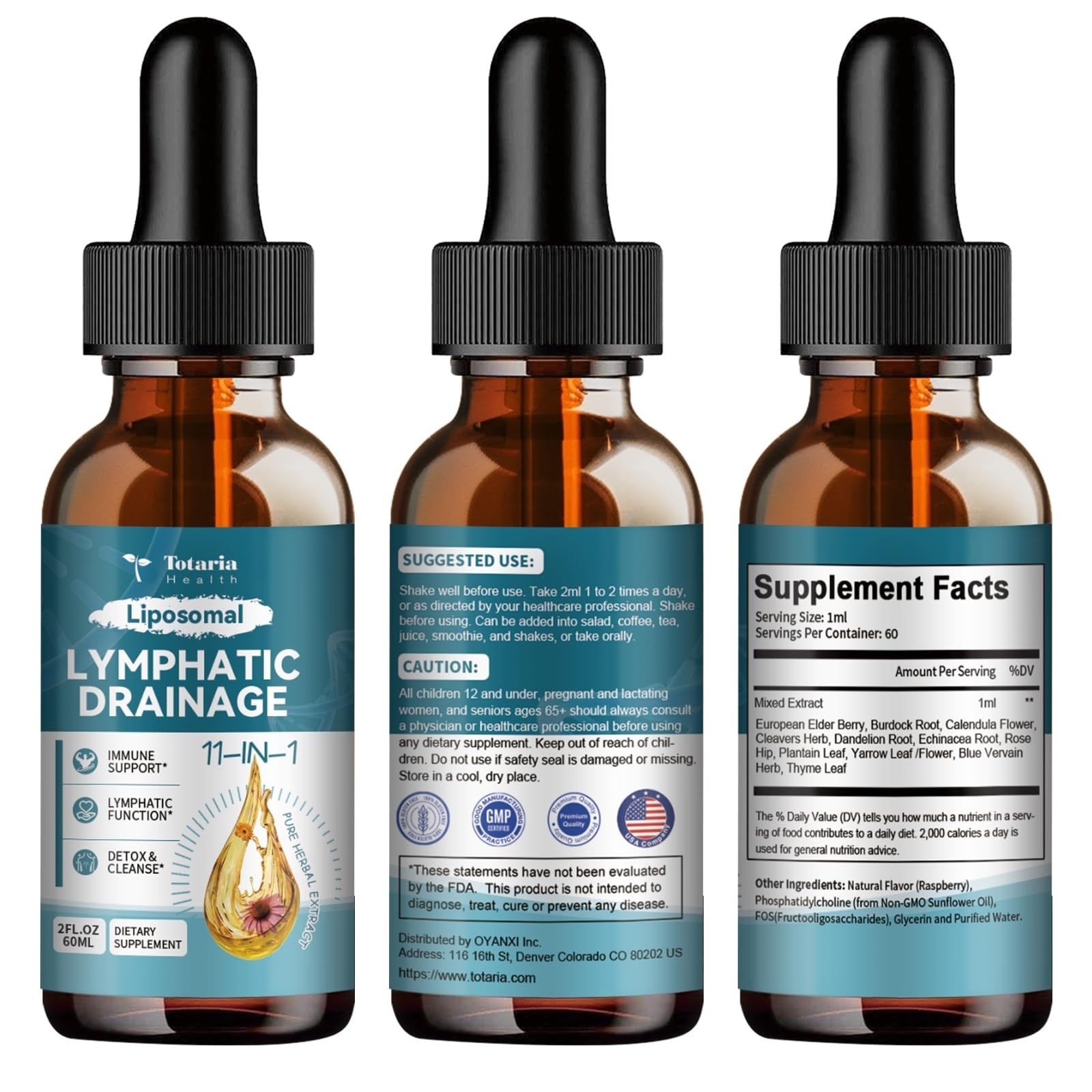 Liposomal Lymphatic Drainage Drops – 11 In 1 Organic Lymphatic Drainage Suppl…