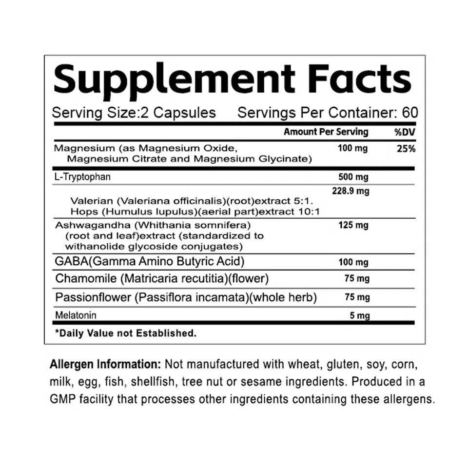 Relaxium Sleep Natural Dietary Supplement for Better Sleep – 60 Capsules ( New )