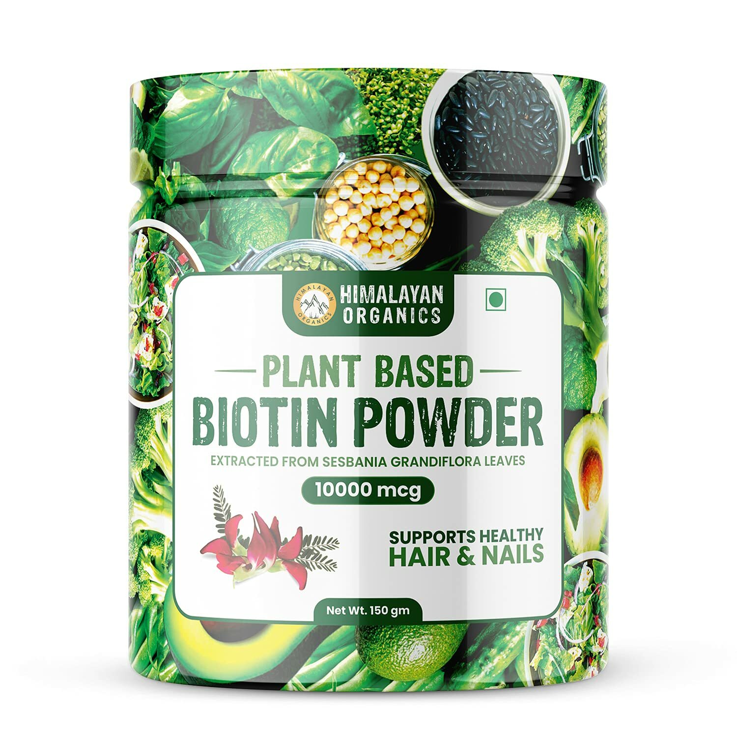 Himalayan Organics Plant Based Biotin Powder 10000mcg 150gm