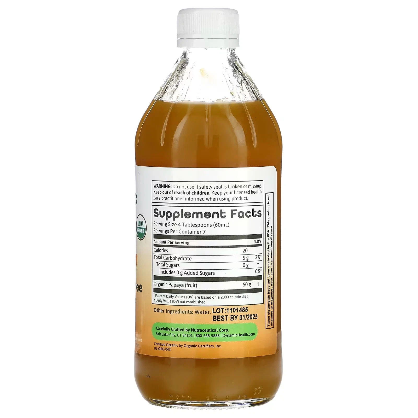 Dynamic Health Papaya Puree (Certified Organic) 16 fl. oz