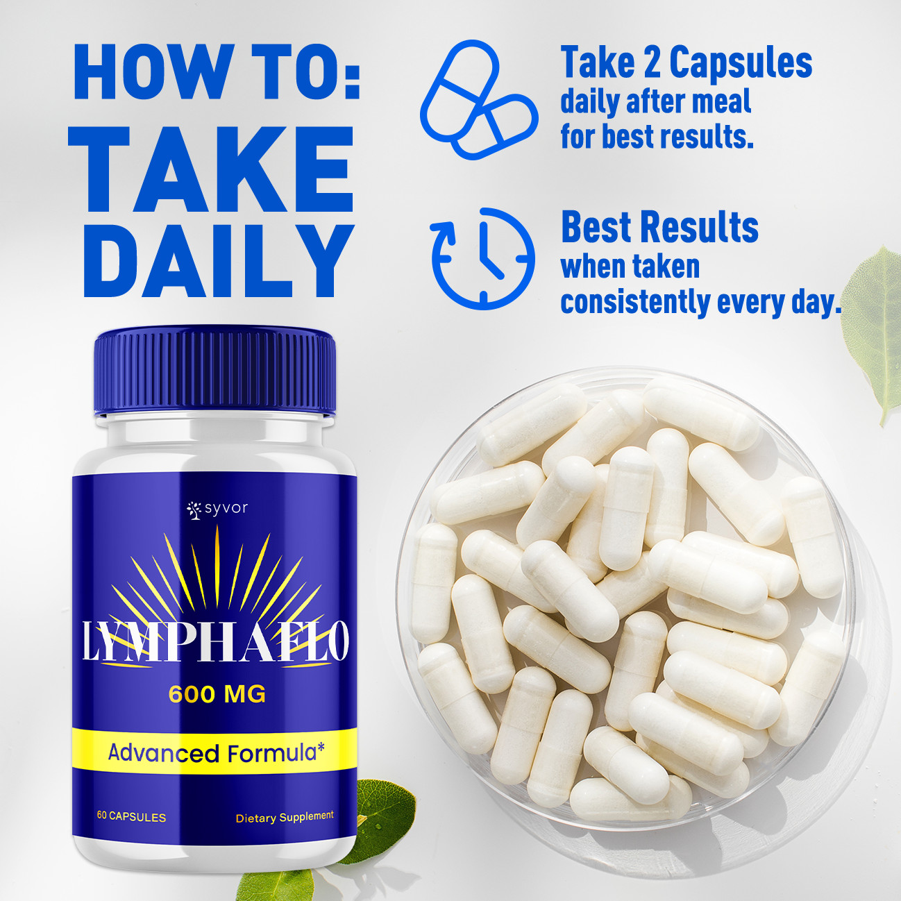 (1 Pack) Lymphaflo Pills Support Daily Balance and Overall Wellness 60 Capsules