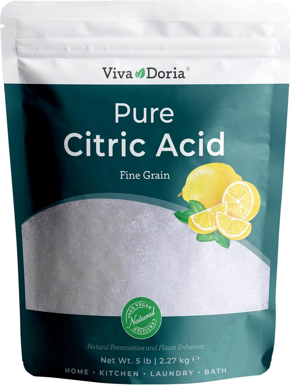 100% Pure Citric Acid, Food Grade, Fine Grain, 5 Pounds (80 Ounces)
