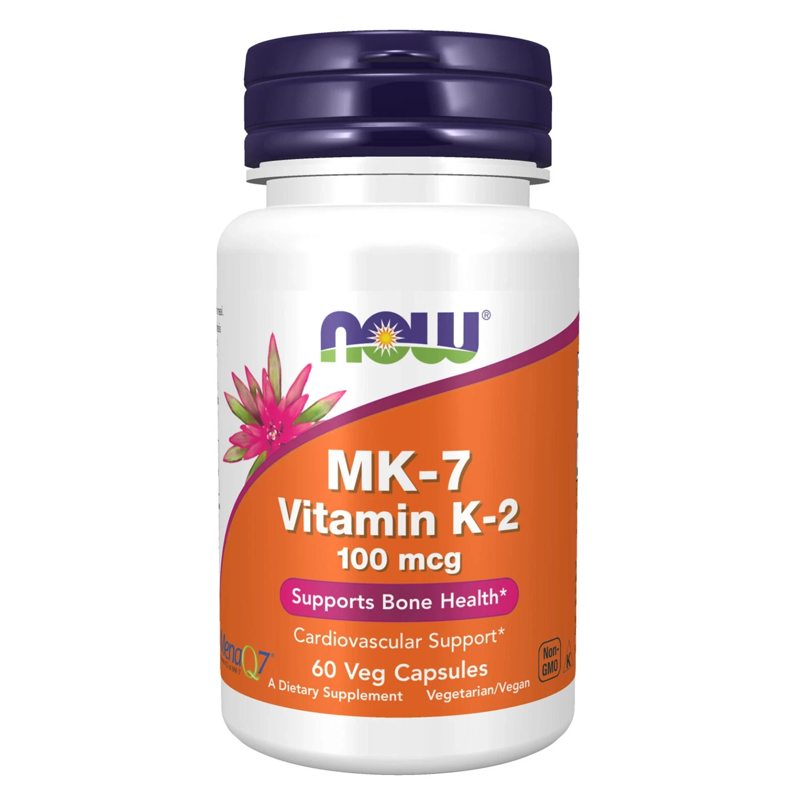 Vitamin K2 MK-7 100 mcg Veg Capsules Daily Dietary Supplement 60 Count
