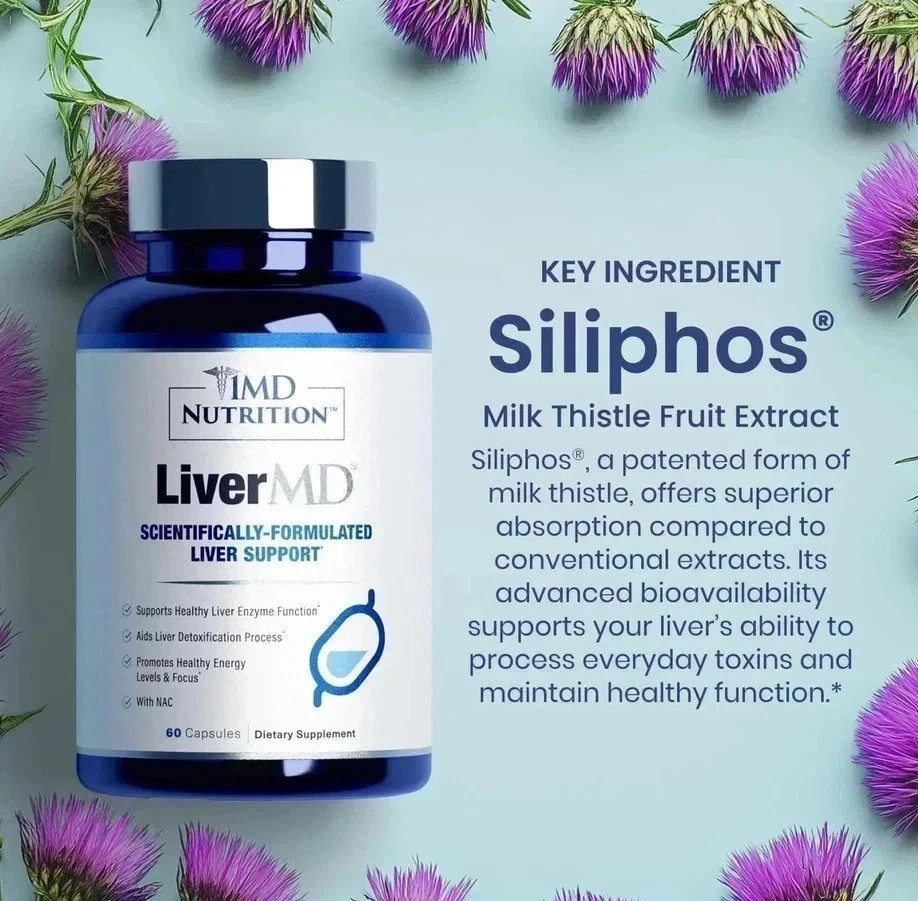 3 Packs 1MD Nutrition LiverMD – Liver Support Supplement 180 Capsule Exp 12/2027