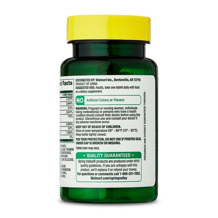 2 Pack Spring Valley Vitamin B-50 Complex Timed-Release Tablets 60 Count