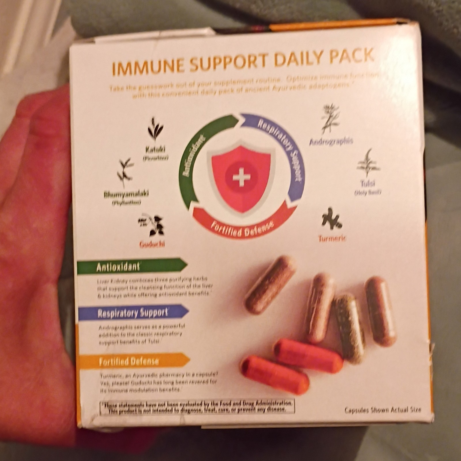 ORGANIC INDIA Organic Immune Support Daily Pack Capsules 30 Day Supply