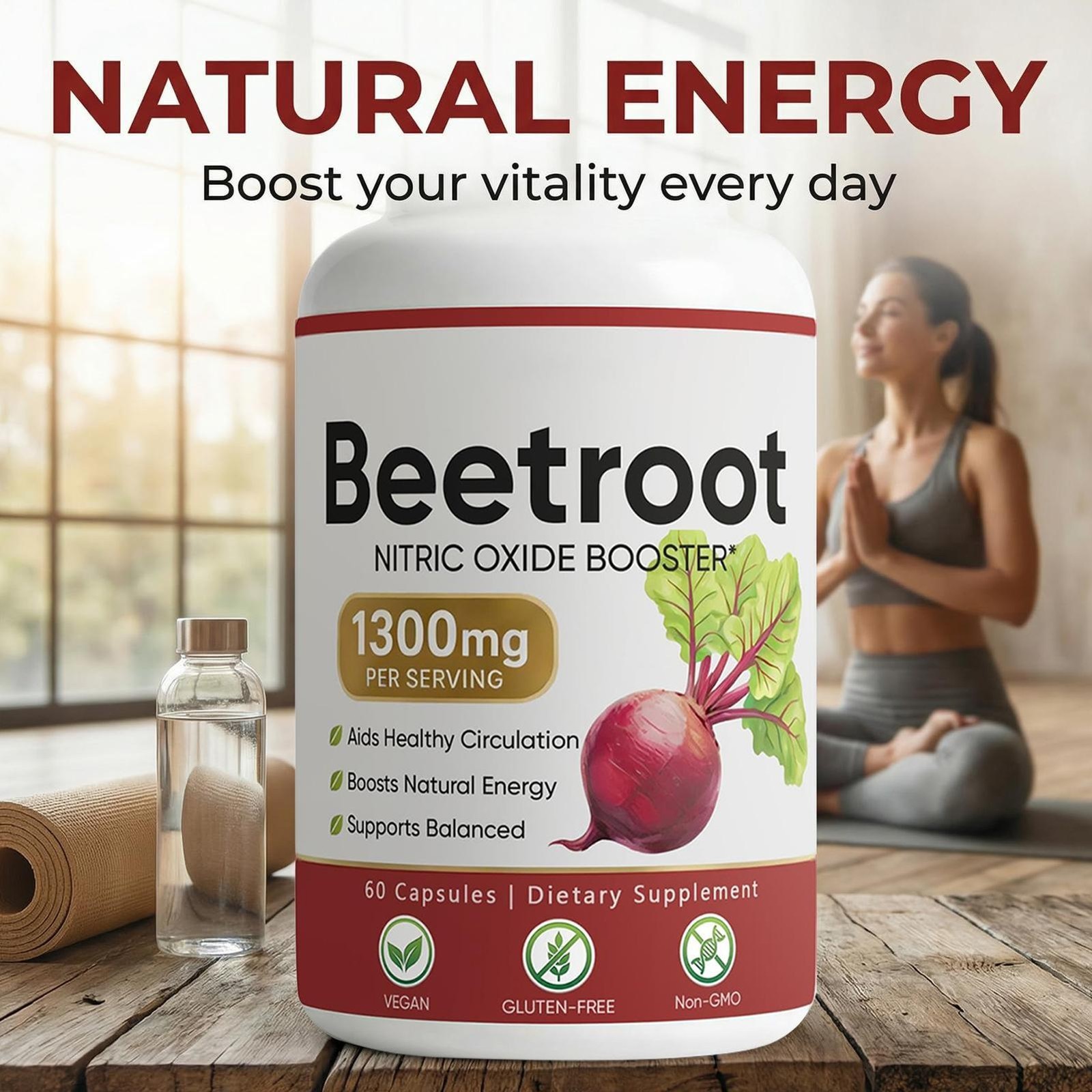 Lemeli Beetroot – 1300mg, Lemeli Beet Root Supplement 60 Capsules
