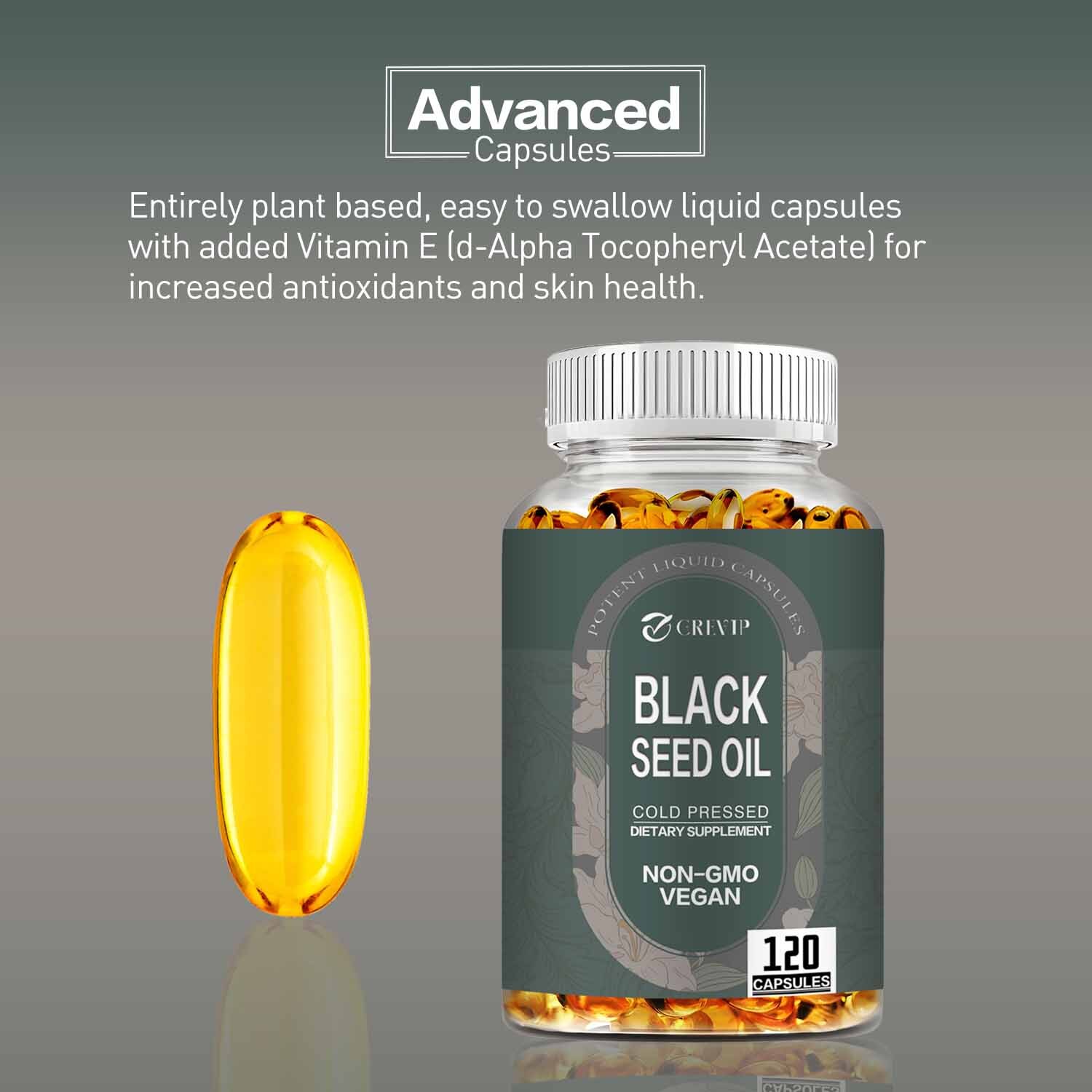 Black Seed Oil 1000mg – 100% Pure Organic COLD PRESSED Cumin Nigella Sativa