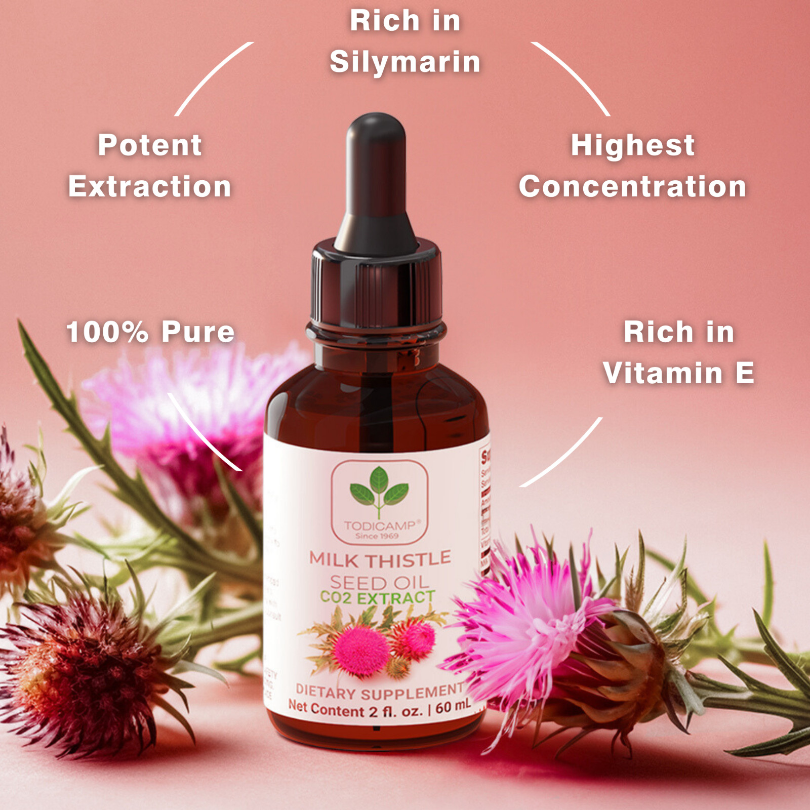 Organic Milk Thistle Seed Oil by TODIC – 100% Cold Pressed Milk Thistle Oil