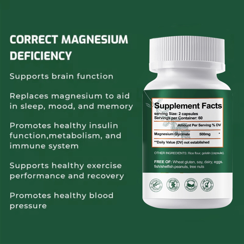 Amer Don High Absorption Magnesium Glycinate, 500 mg, 120 VegCaps US STOCK