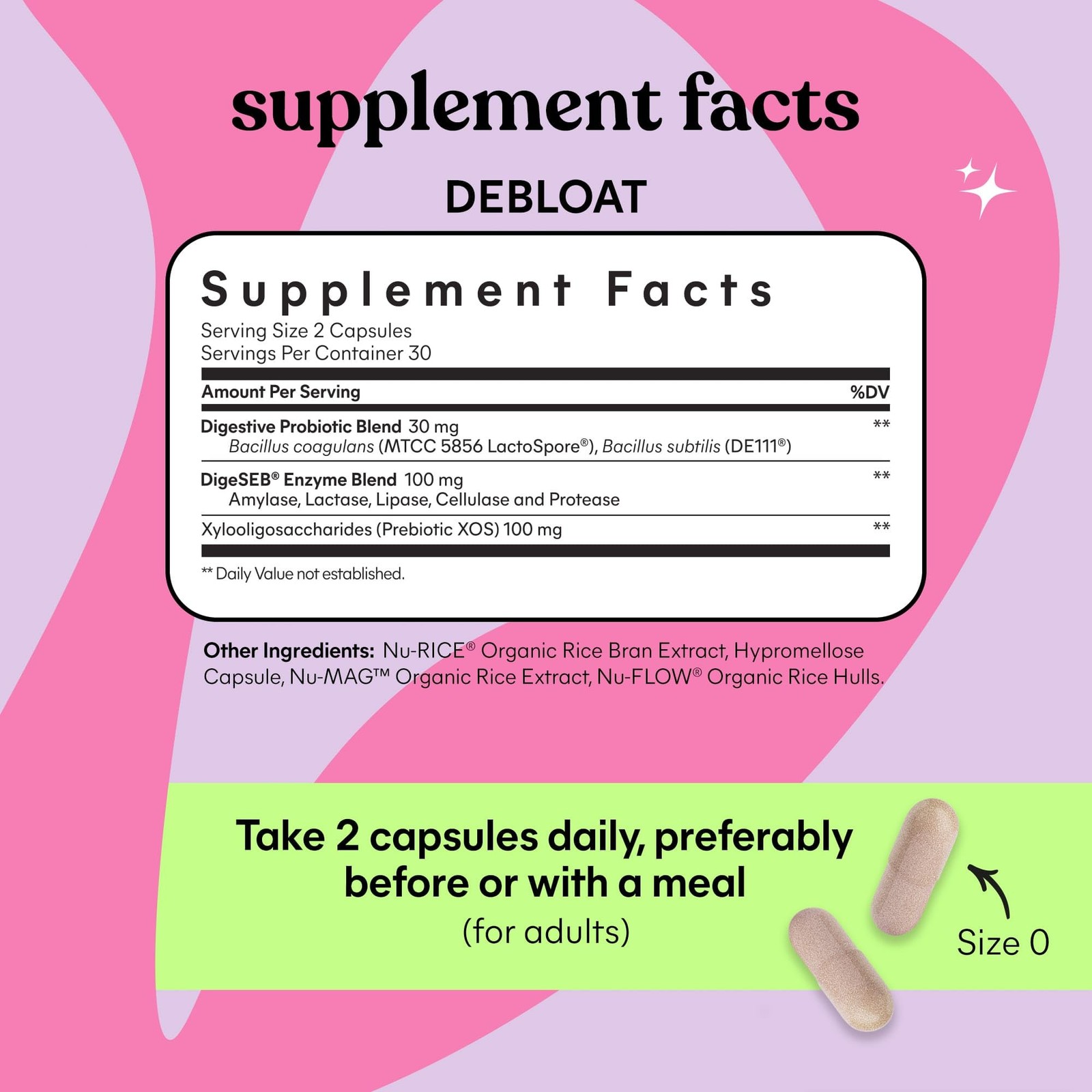Debloat 3-in-1 Prebiotic, Probiotic & Digestive Enzyme Capsules for Bloating …