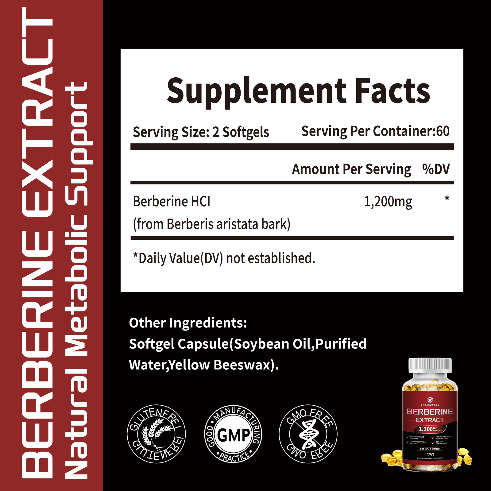 Berberine 1200mg High Absorption | Blood Sugar Immune Support 02/07/2027