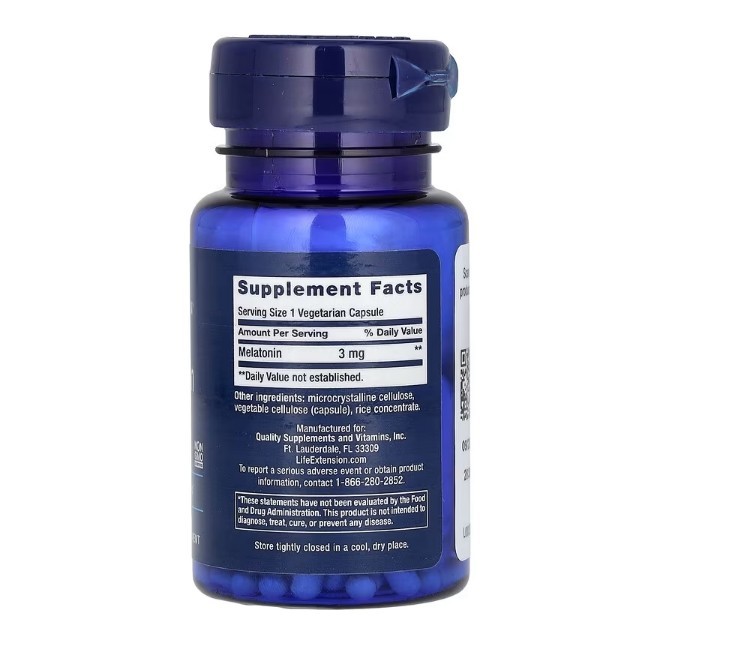 Life Extension, 3 PACK, 3 mg, 60 Capsules each (180 total!)
