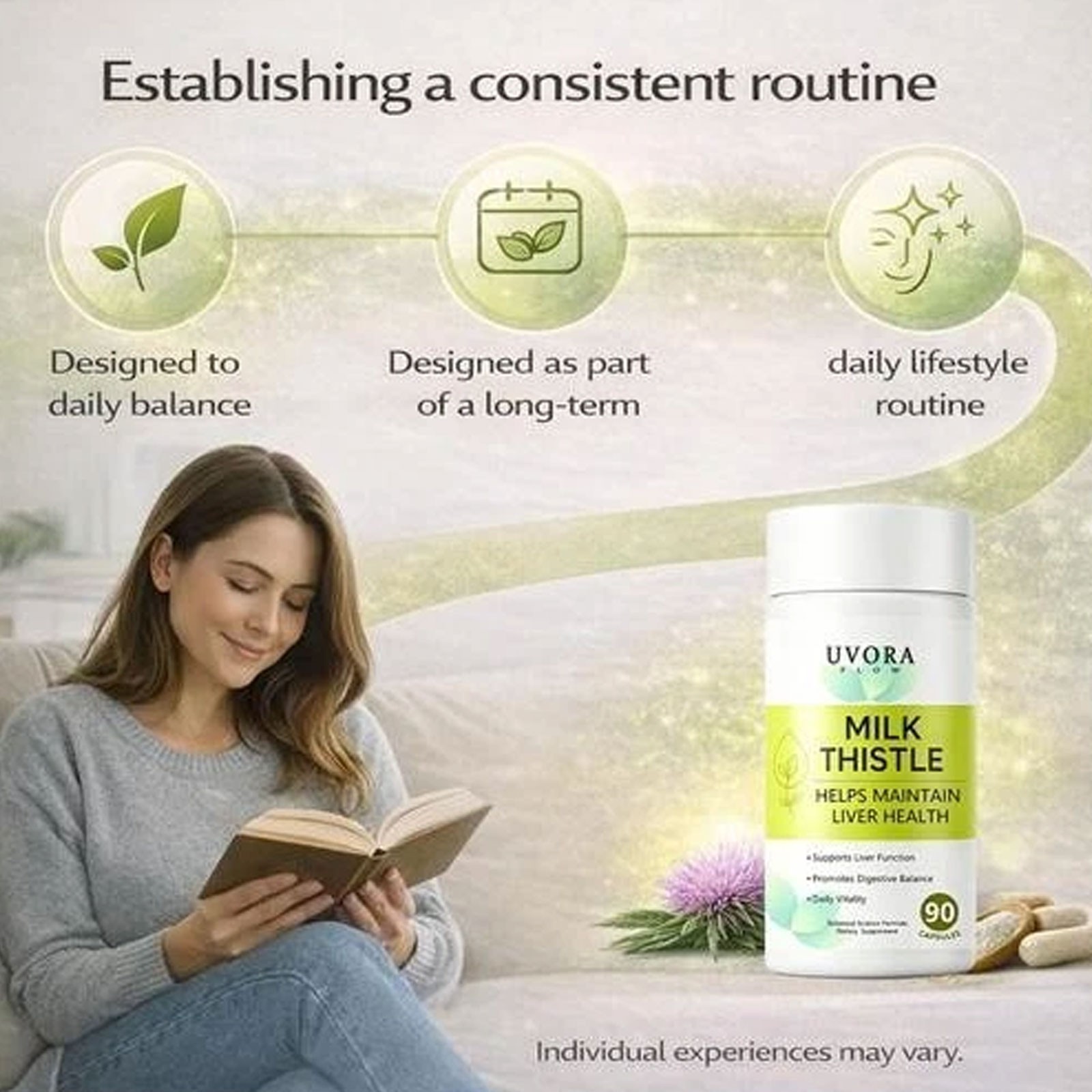 Uvora Milk Thistle Detox, Premium Herbal Supplement includes Milk Thistle Extrac