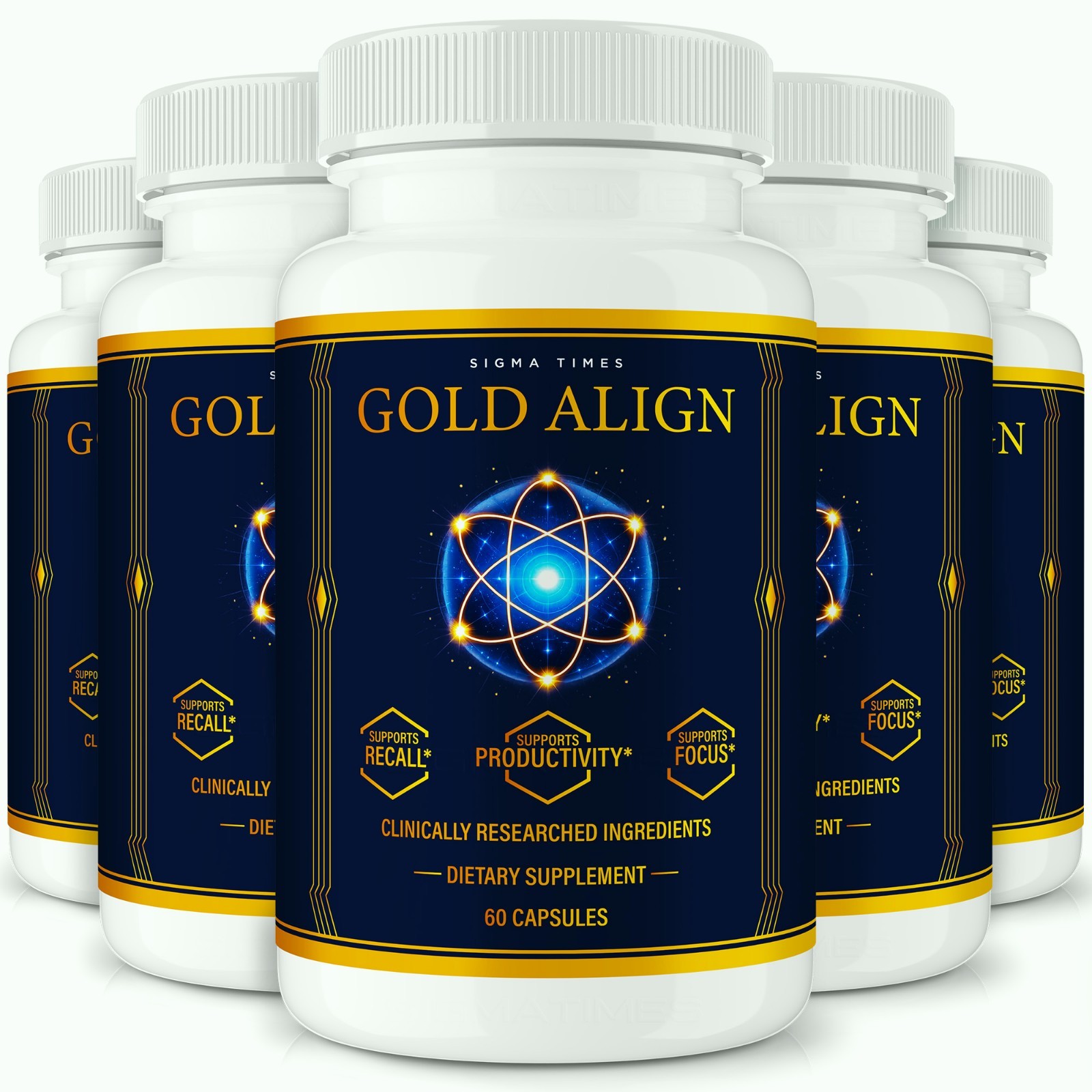 Gold Align Capsules, Official Formula, Brain Health & Memory Support – 5 Pack