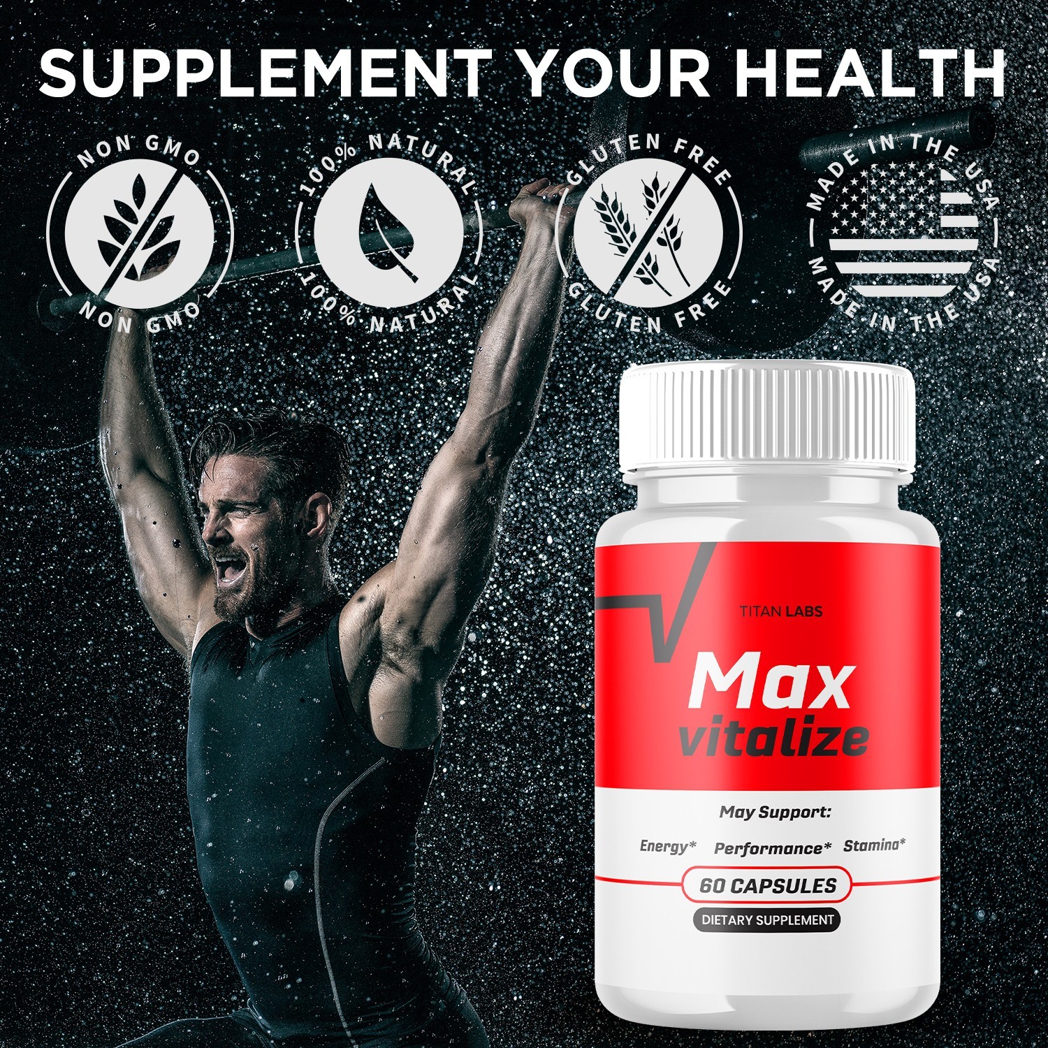 (1 Pack) Max Vitalize Advanced Male Support Supplement MaxVitalize 60 Capsules