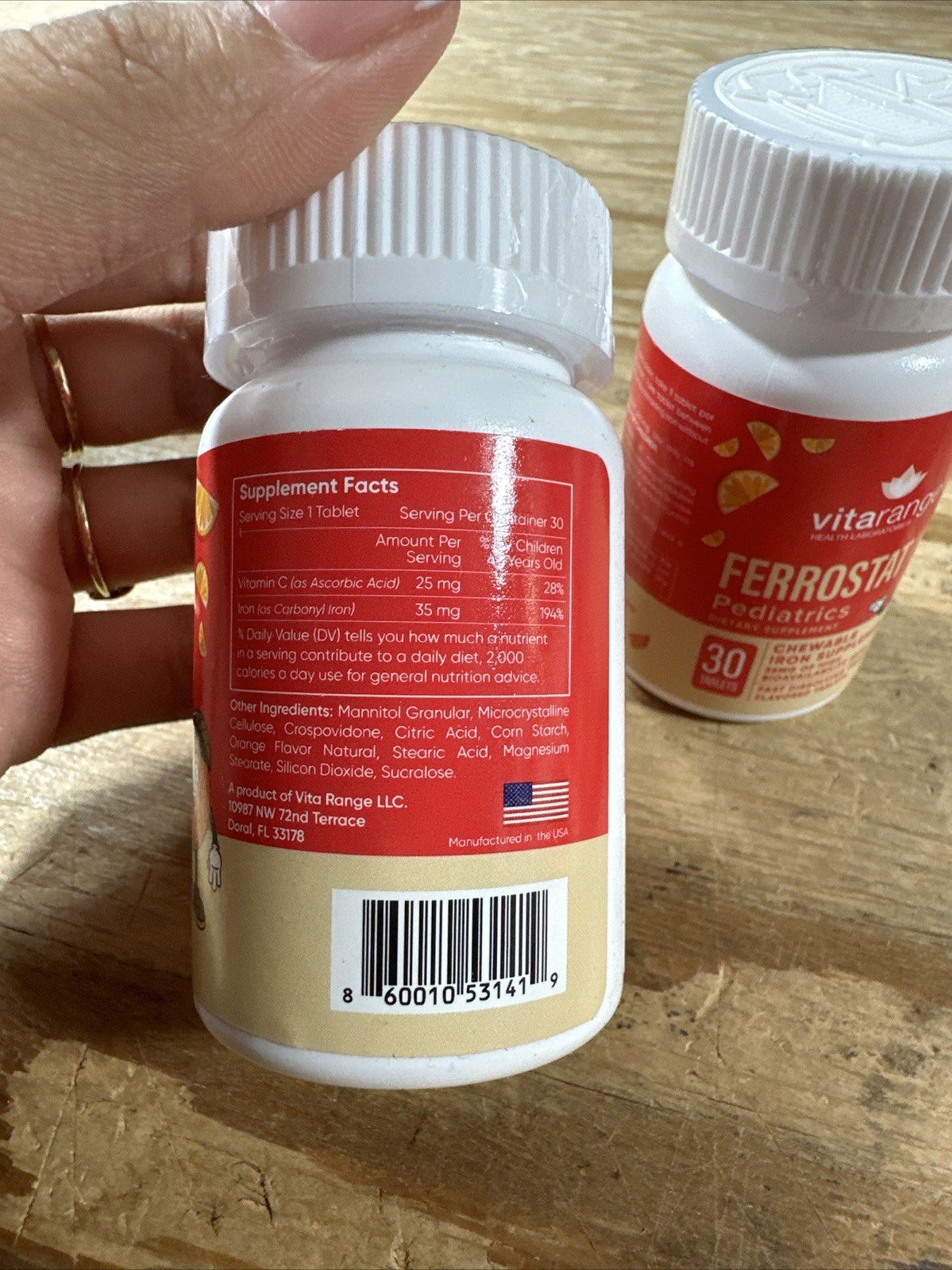 2 bottles of vitarange Ferrostat 35mg Iron/25mg Vitamin-C – Exp:05/2026