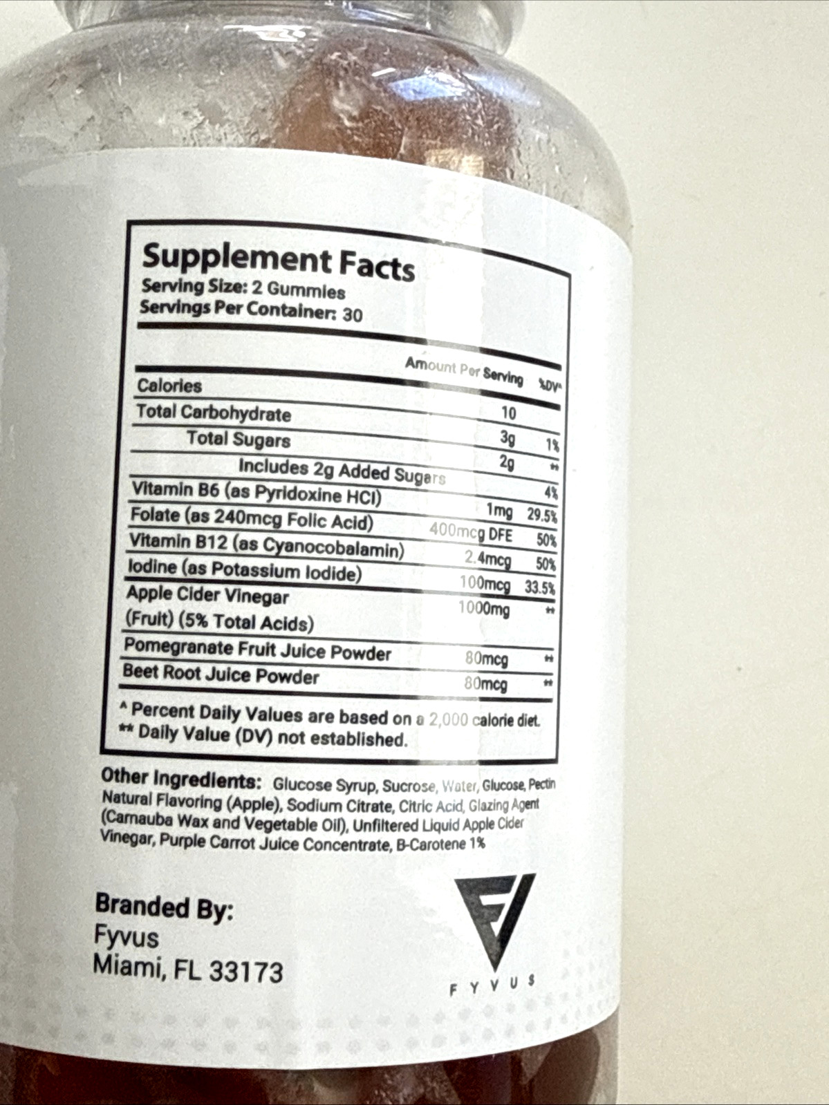 Fyvus Vital Surge Gummies With Vitamin B12 Folic Acid 60 Count 12/2025