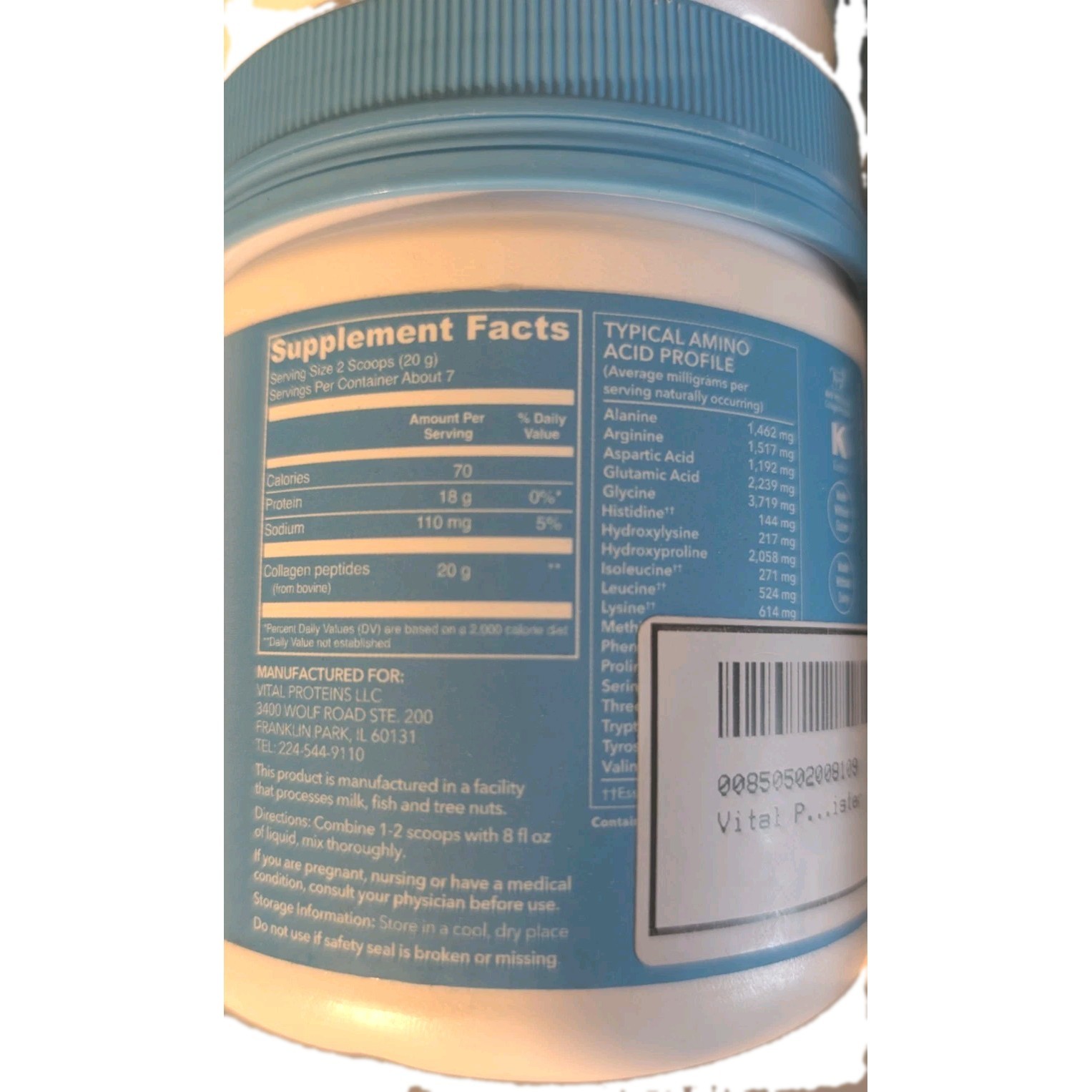 Vital Proteins Collagen Peptides Powder Unflavored Protein 10 oz Total Ex 07/27