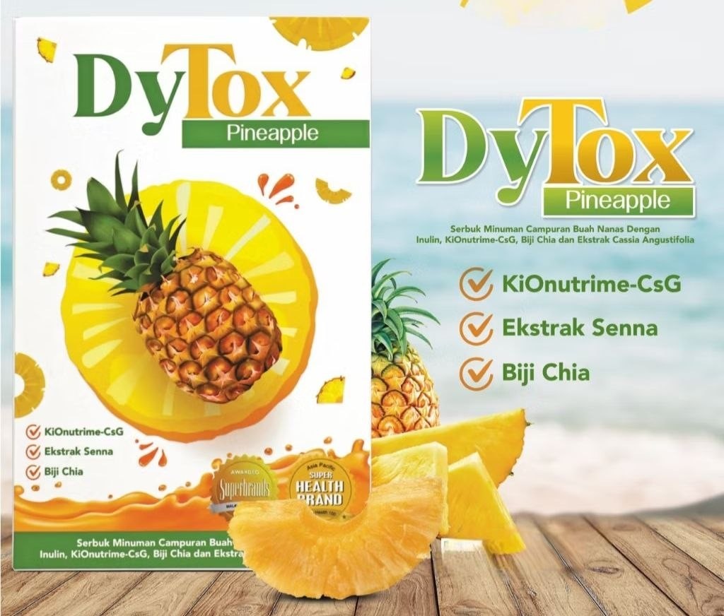 DyTox Pineapple Drink Mixed with Senna Chia Inulin 10 Sachets Digestive Support