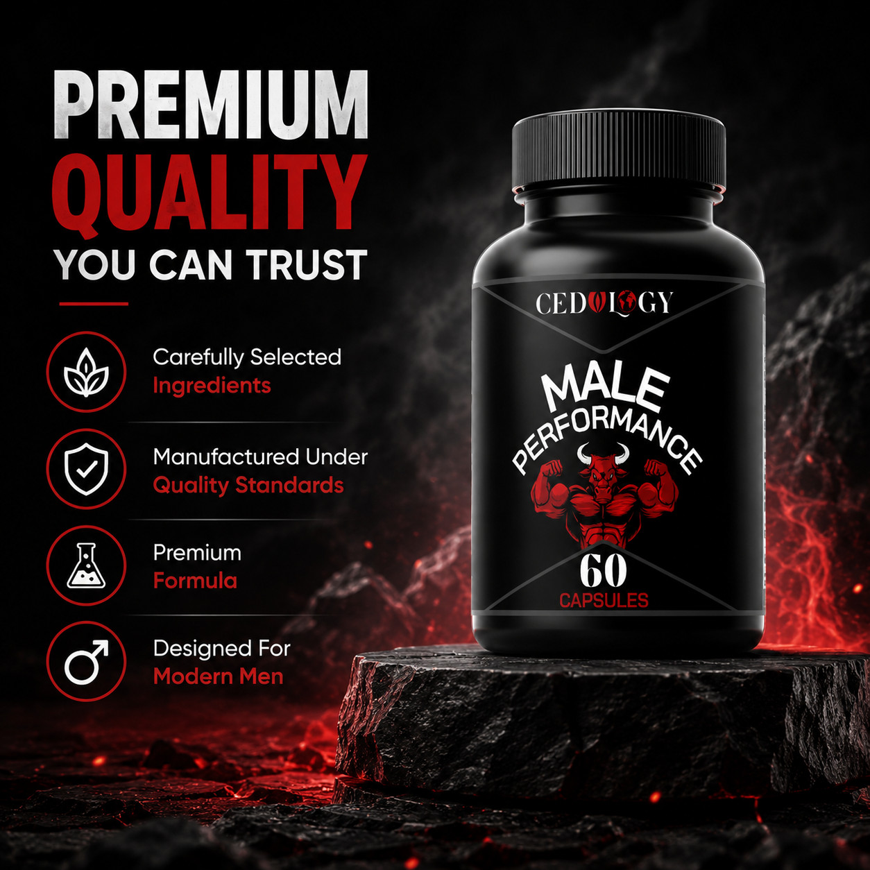 Cedulogy Male Performance Herbal Supplement 60 Capsules Men’s Daily Wellness