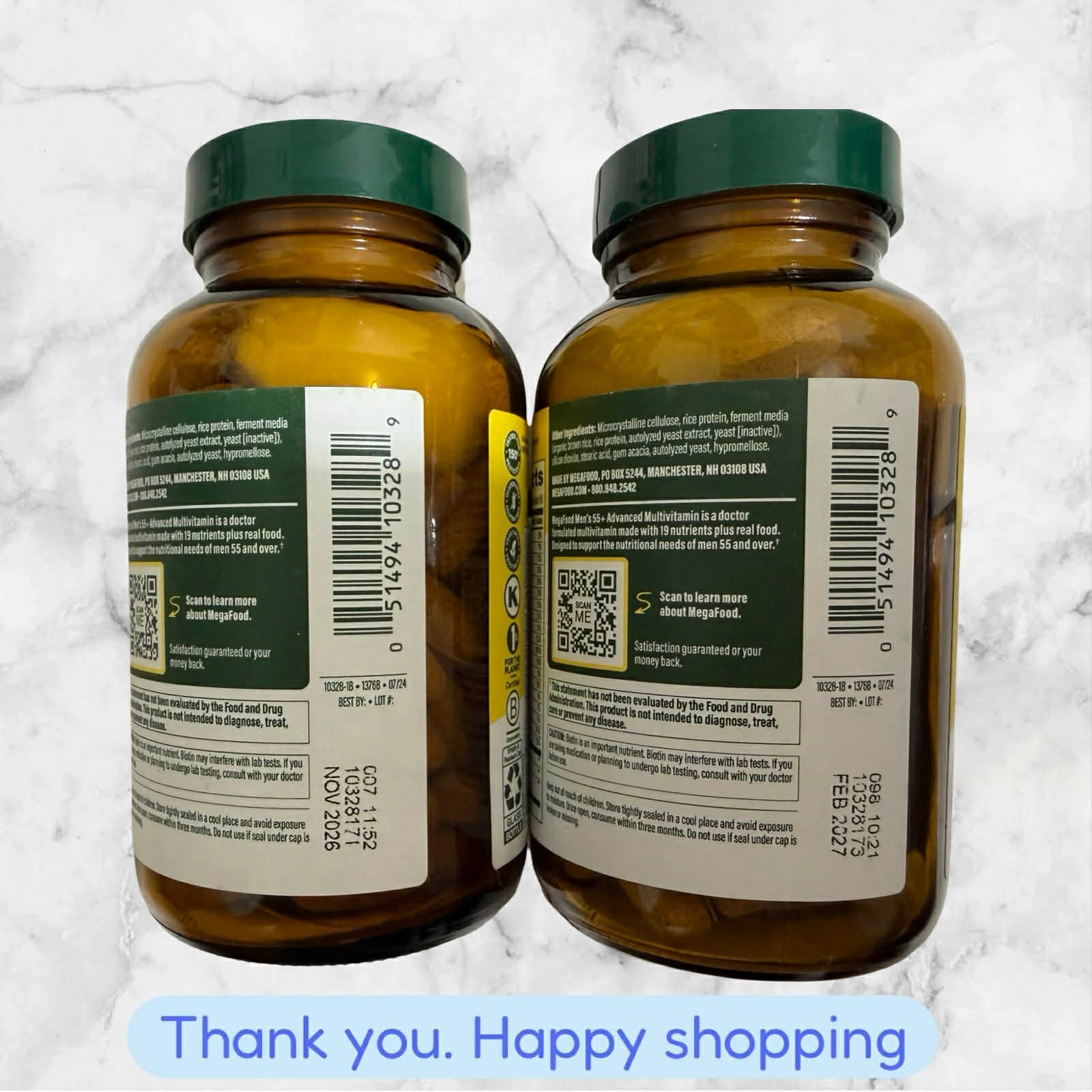 LOT OF 2 MegaFood Men’s Advanced Multivitamin Tablet 120 Count EXP2026+ NEWSHIP