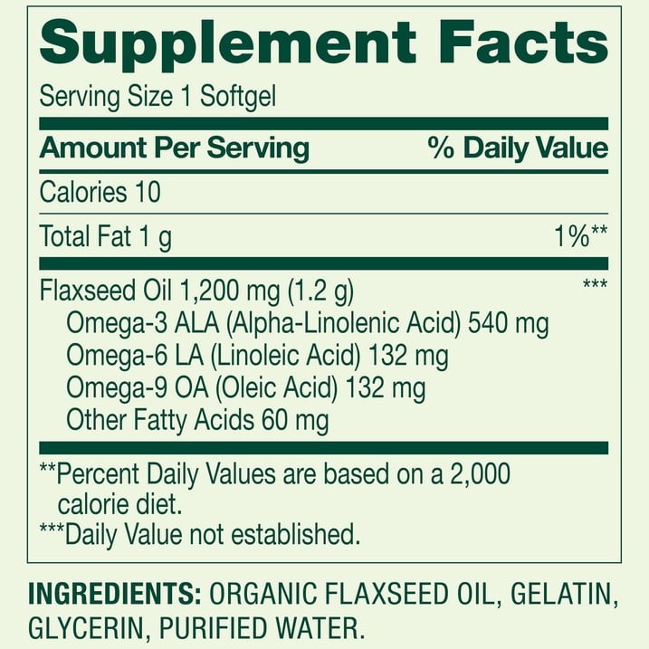 Spring Valley Flaxseed Oil Softgels 1200 mg 200 Count