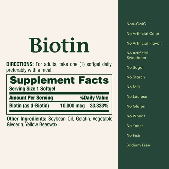 Nature’s Bounty Biotin Supplement, 10000mcg, 120 Rapid Release Softgels