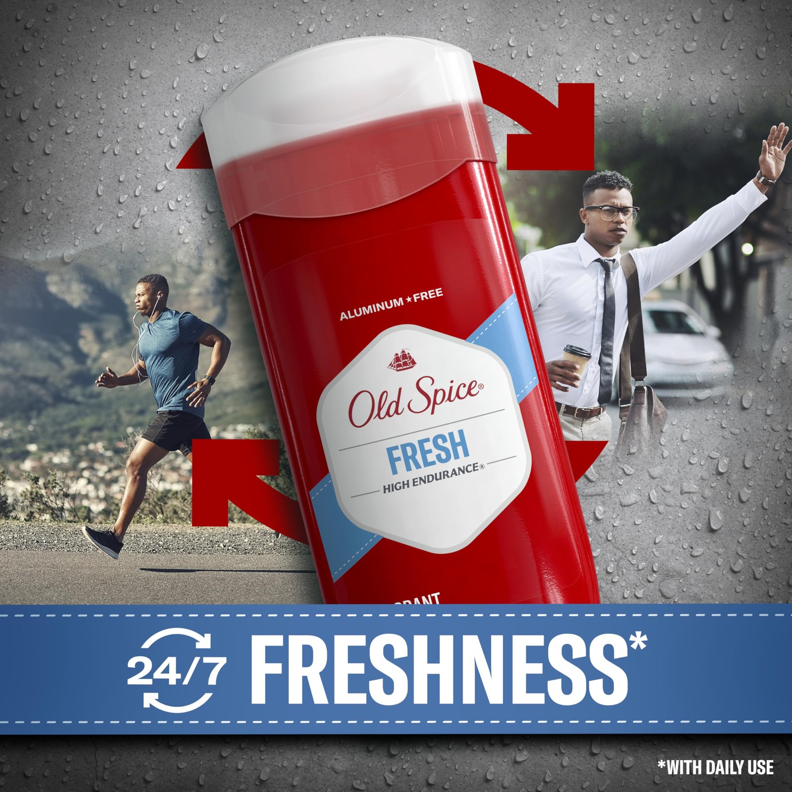 Old Spice Aluminum Free Deodorant For Men, High 3.4 Ounce (Pack of 3)