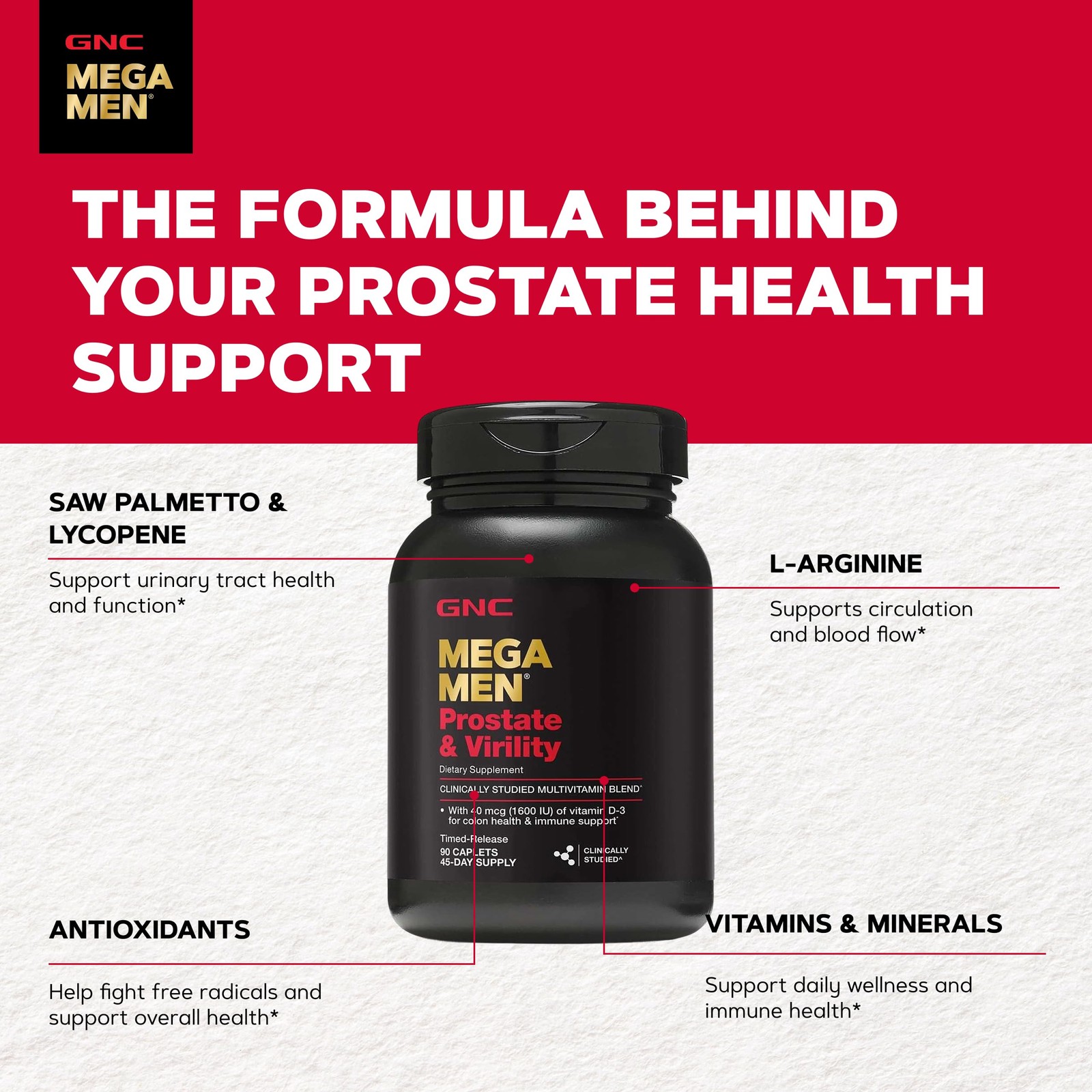 GNC Mega Men Prostate & Virility Multivitamin for Men, 90 Count