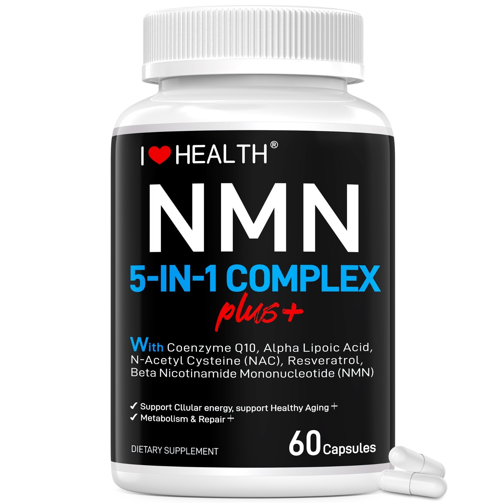 NMN Capsules Energy Booster BOOSTIS NAD Level Healthy Aging Supplement 60 Caps