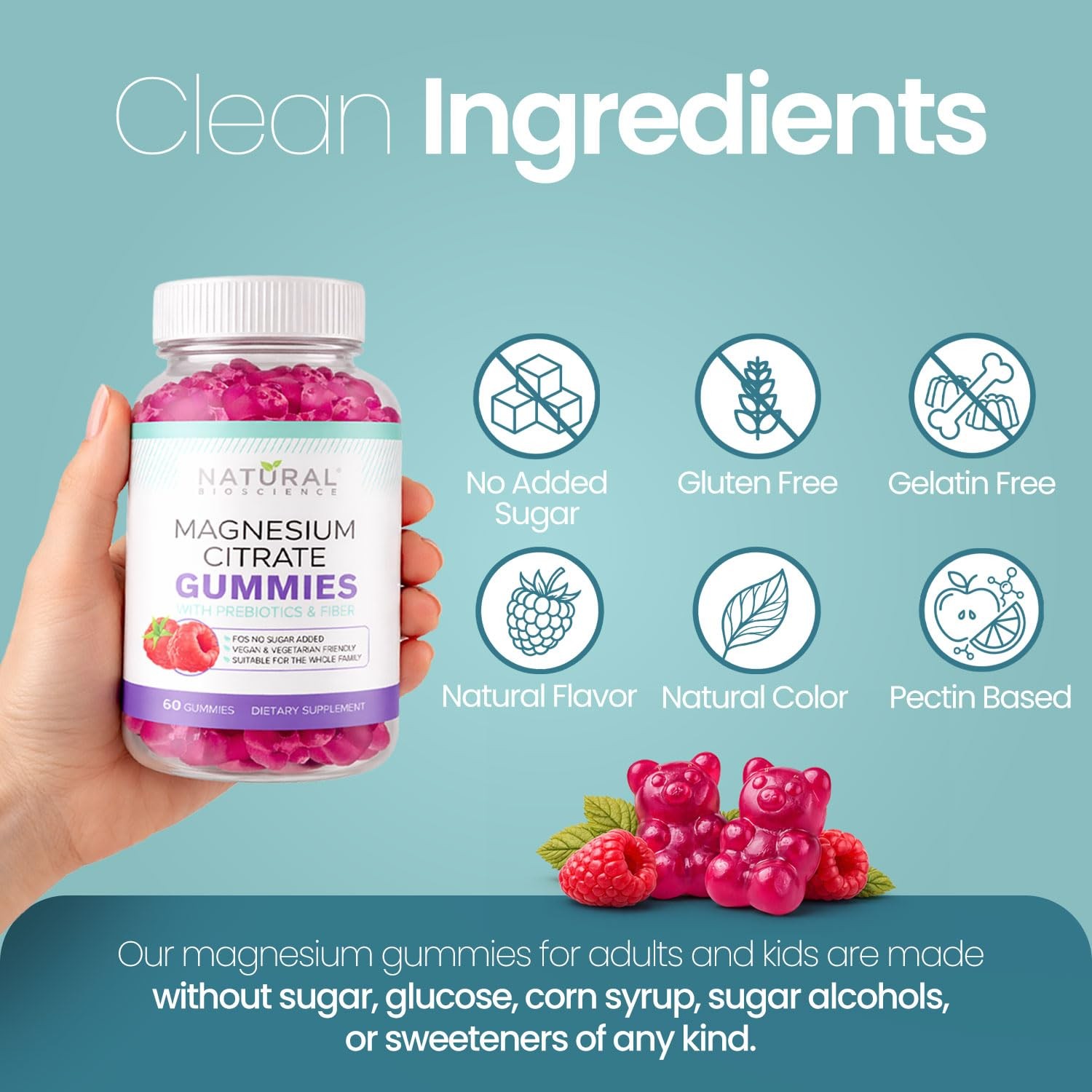 Sugar Free Magnesium Gummies – Calming Anti-Stress 180 Count (Pack of 1)