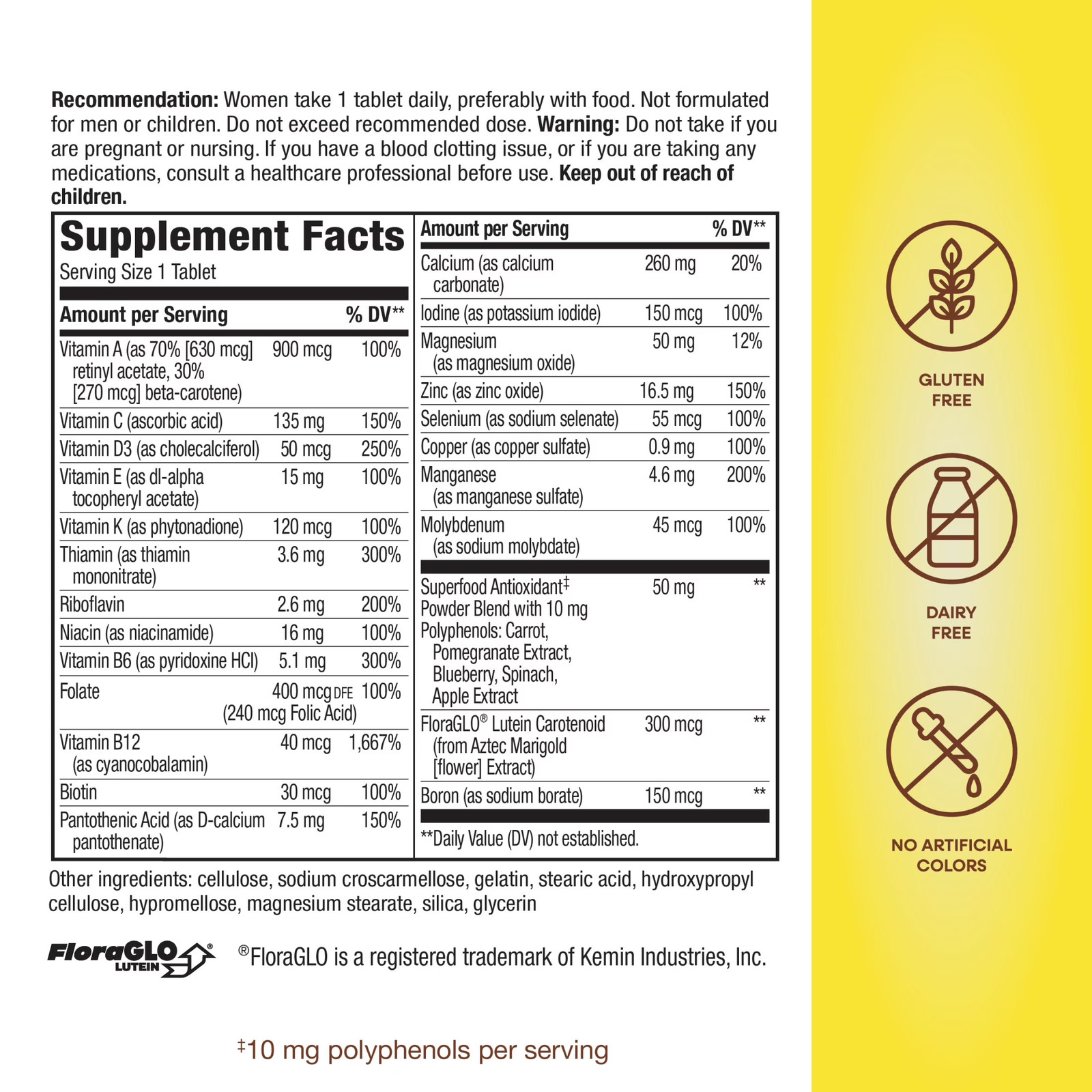 Nature’S Way Alive! Women’S 50+ Complete Daily Multivitamin Tablets, B-Vitamins,