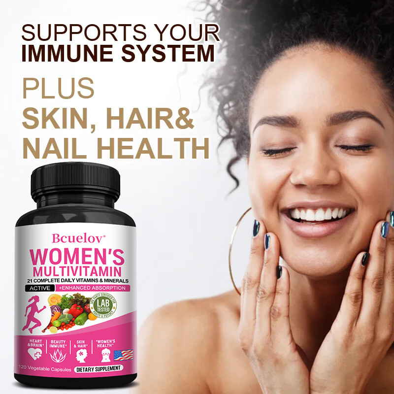 Women’s Multivitamin 120pcs Brain & Heart Health,Boost Energy & Immune